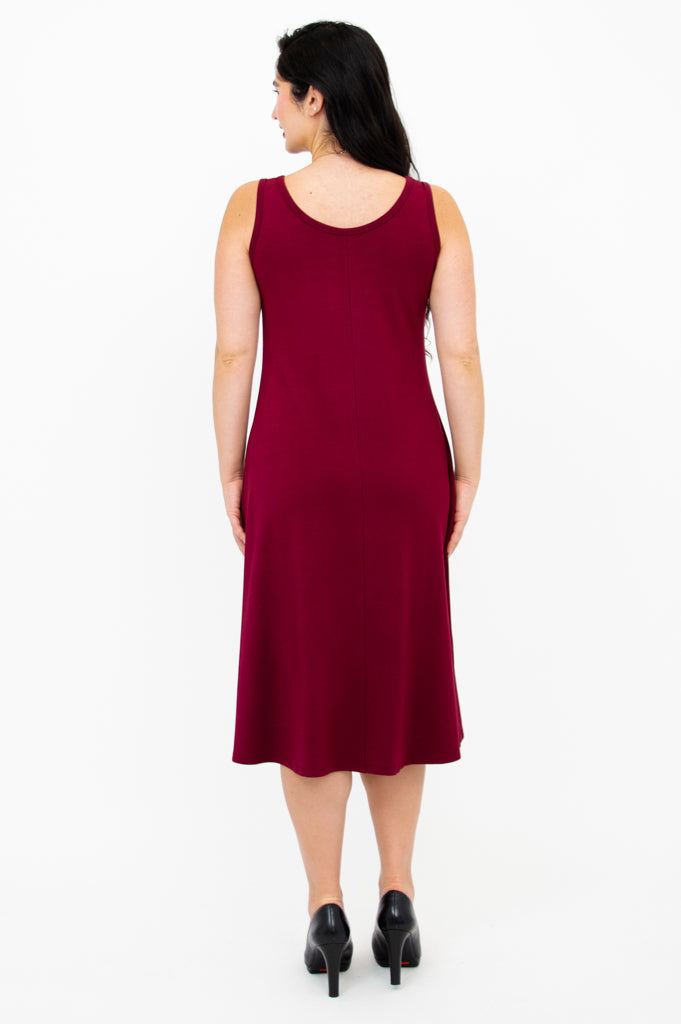 Becca Women's Burgundy Bamboo Dress - Soft & Comfortable Casual Wear for Summer Outings, Travel & Daily Use