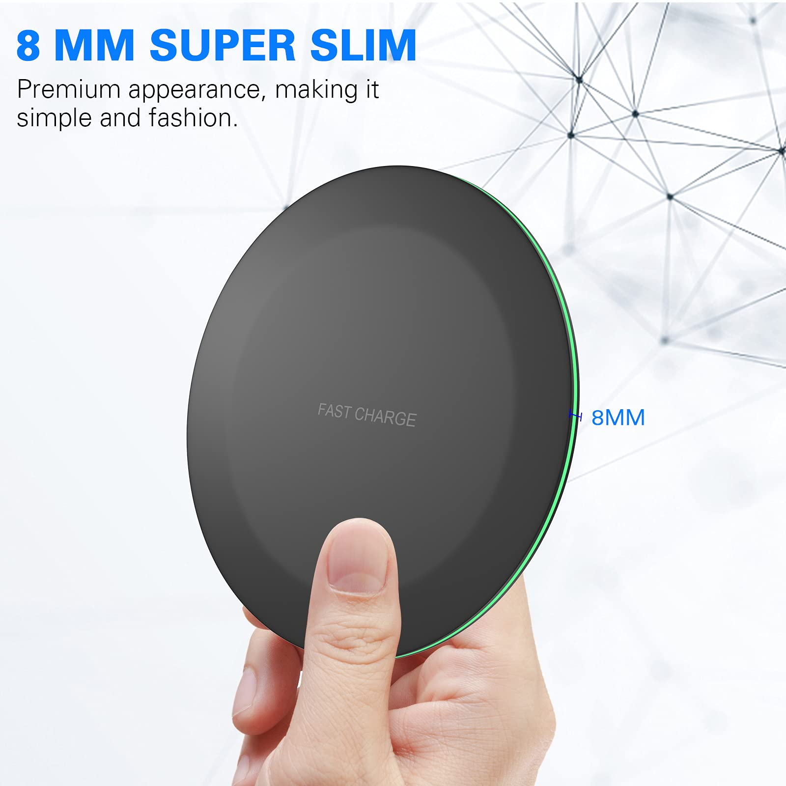 UrbanX 15W Fast Wireless Charger Compatible with Samsung Galaxy S10e - High-Speed & Stable Charging, No AC Adapter Included | Perfect for Home, Office & Travel
