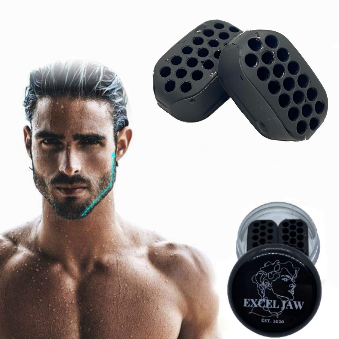 AMZ R US Jaw Exerciser for Men & Women - 40Lbs 2-in-1 Jawline Trainer & Face Slimmer Ball - Define Jaw, Face & Neck Muscles - Beginner Friendly Facial Exercise Device for Toning & Chiseled Look (Home Gym, Office Workout, Travel Fitness)