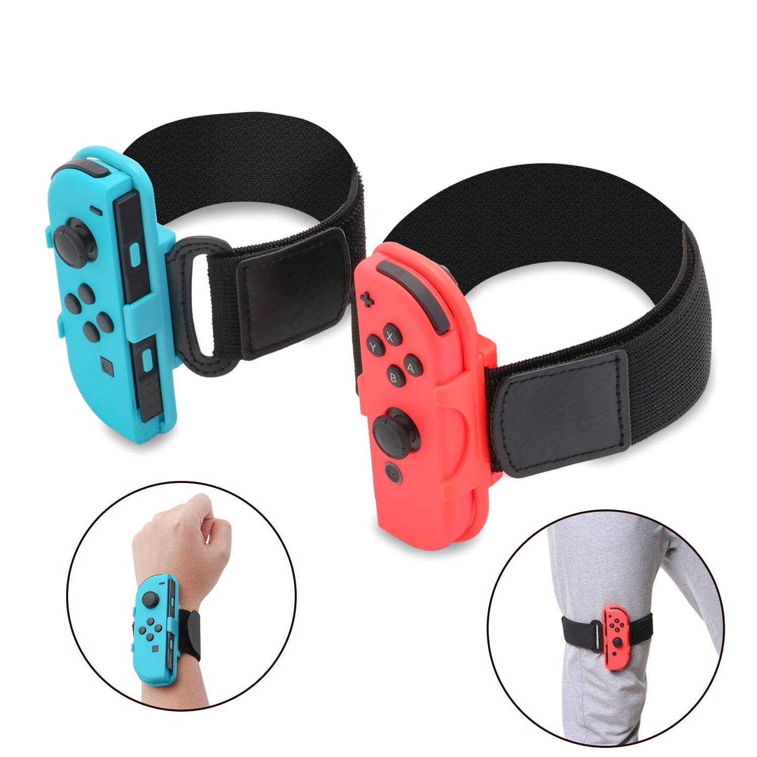 HEATFUN Leg Strap for Nintendo Switch Sports & Ring Fit Adventure - Includes 1 Leg Accessory & 1 Wrist Band - Perfect for Switch Dance Games, Fitness Training & Active Gaming