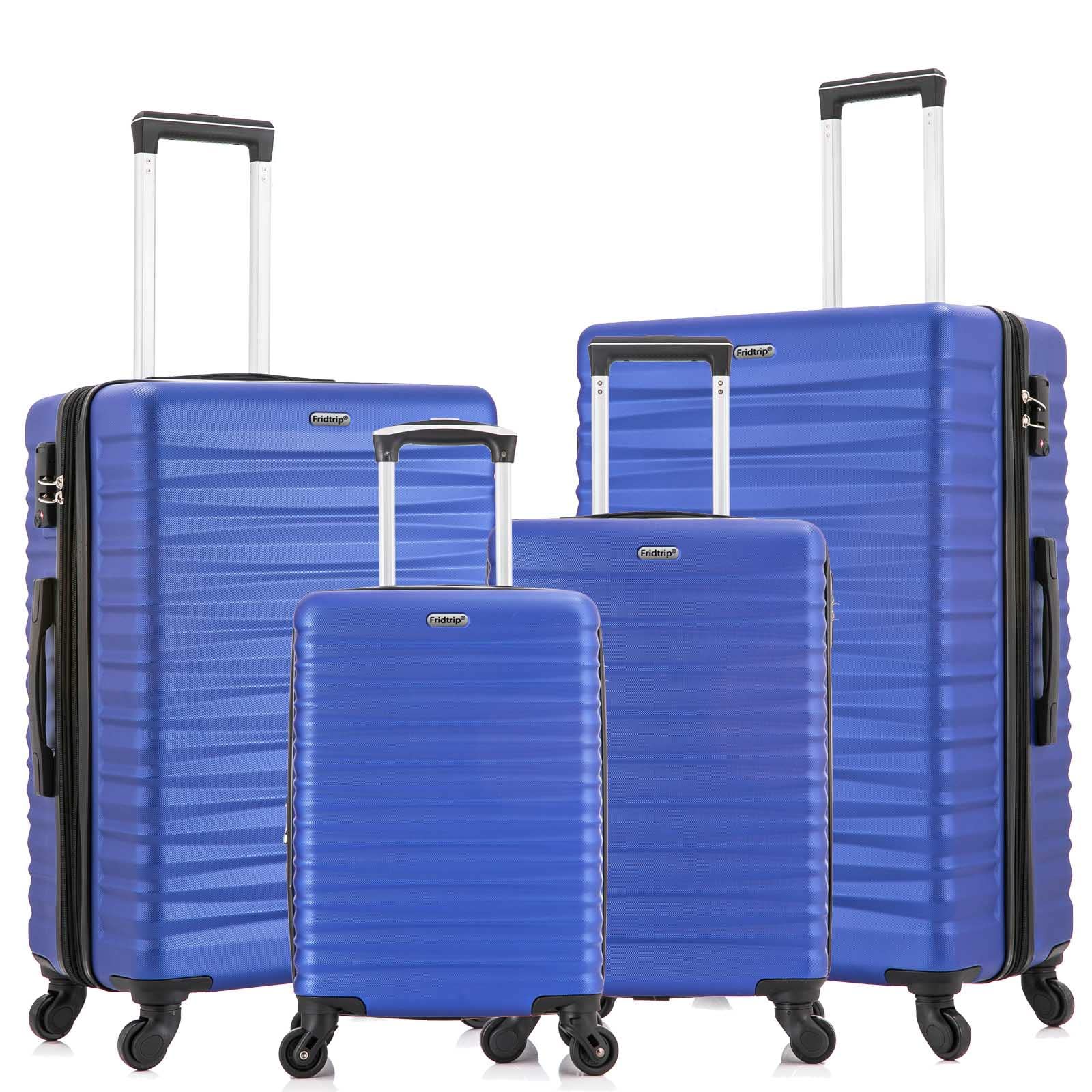 4-Piece Expandable Hardside Luggage Set with TSA Lock & 360° Spinner Wheels - Carry On Suitcase for Travel (Blue) - Perfect for Business Trips, Vacations & Family Getaways