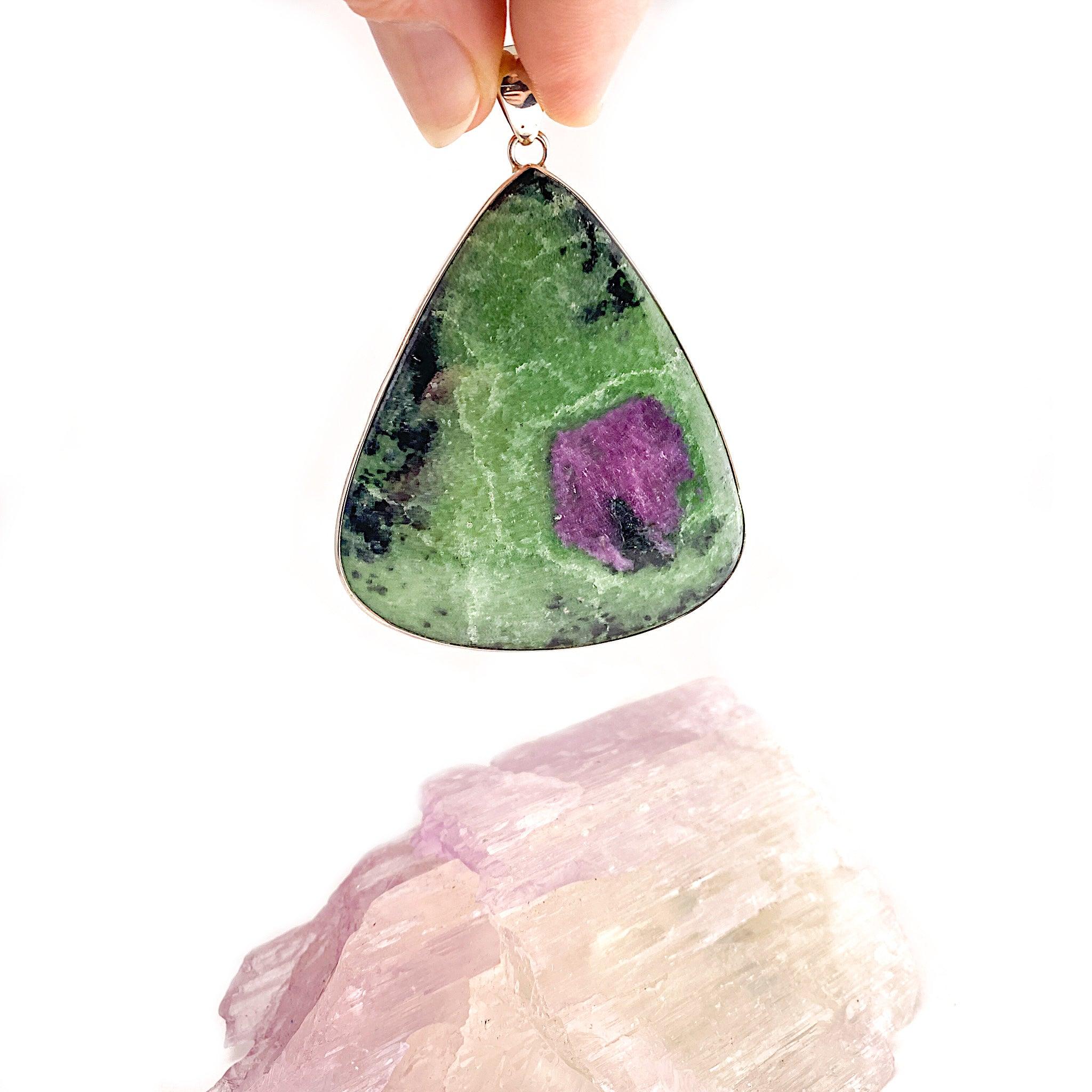 Natural Ruby in Zoisite Teardrop Pendant Necklace - KPGJ1185 | Elegant Jewelry for Women, Perfect Gift for Birthday, Anniversary & Special Occasions