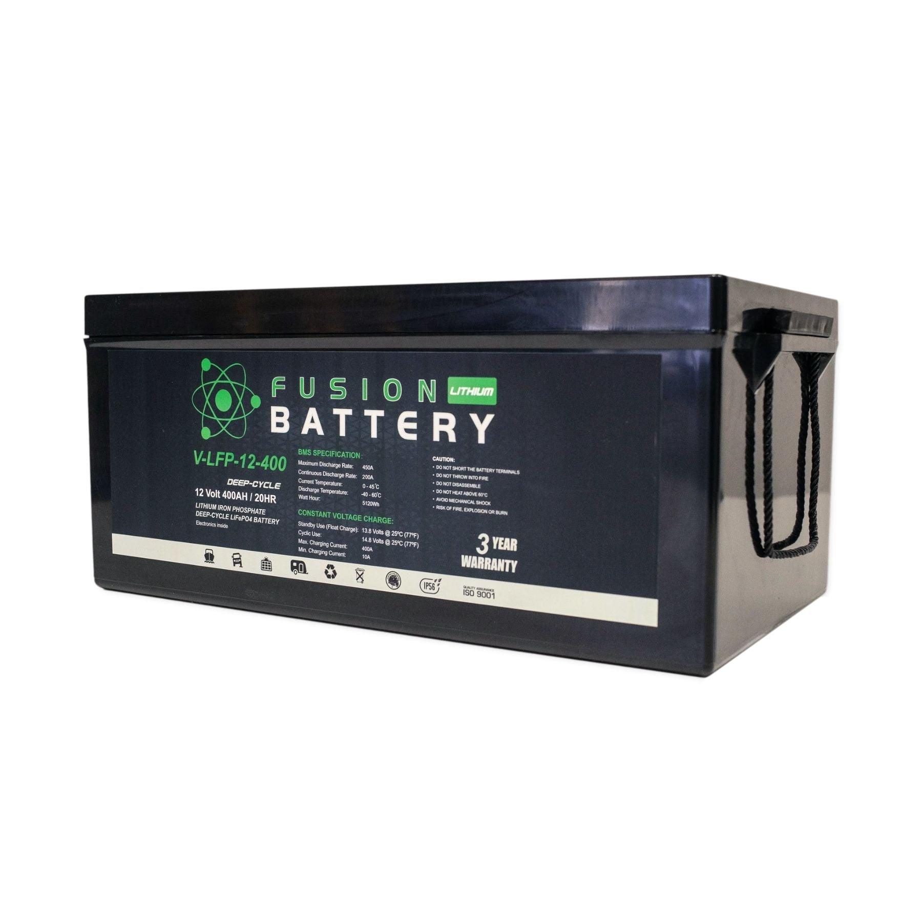 12V Fusion Lithium LiFePO4 Deep Cycle Battery - Perfect for RVs, Solar Power Systems, Marine & Off-Grid Applications