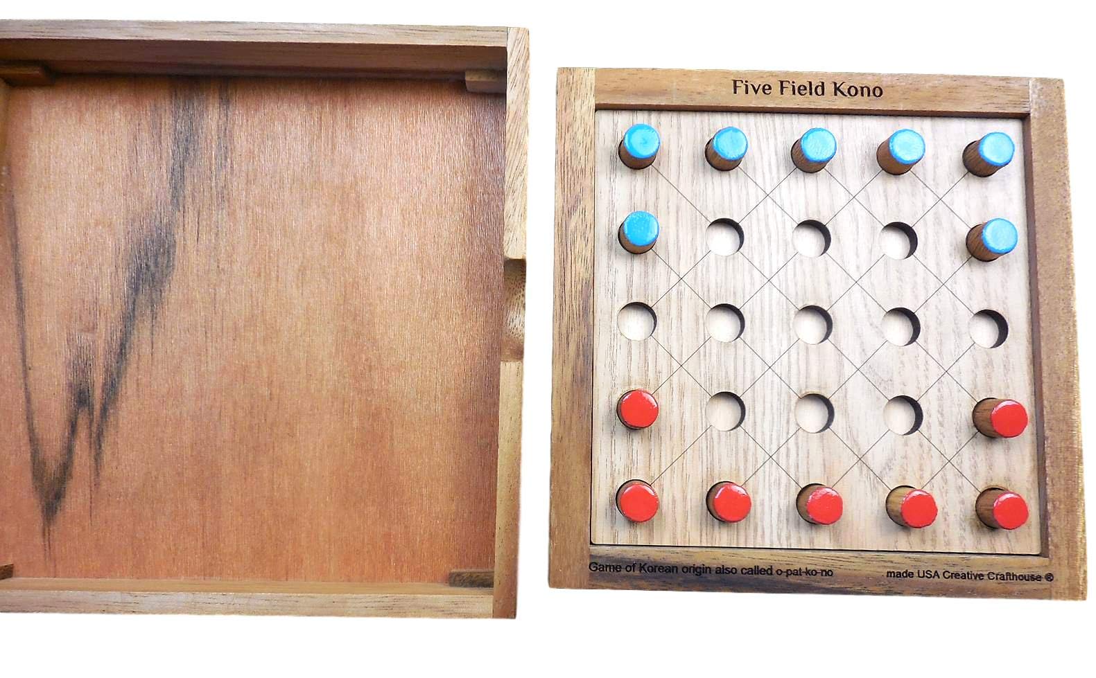 Five Field Kono Strategy Board Game - Premium Korean Two Player Wooden Board Game for Adults - Creative Crafthouse - Perfect for Family Game Nights & Strategy Enthusiasts