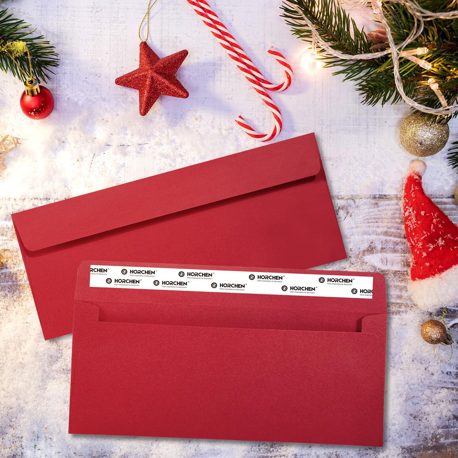 100 Red #10 Self Seal Business Envelopes - 4.125