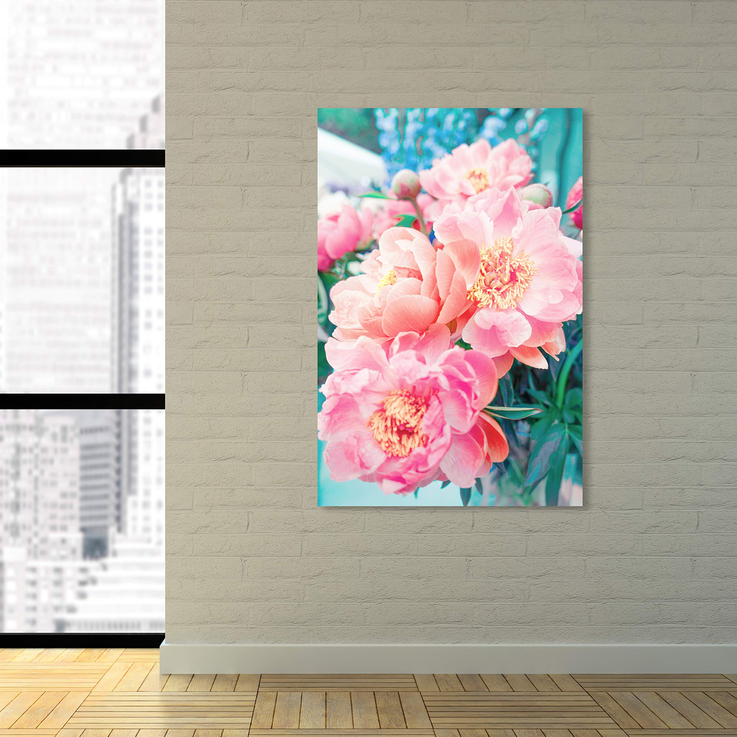 Open Peonies Floral Wall Art Canvas Print - 24