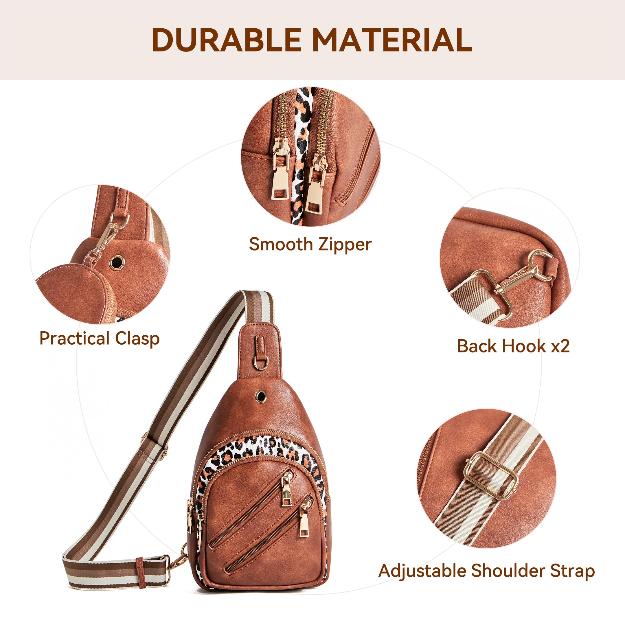 Stylish Women's Crossbody Sling Bag - Adjustable Fanny Pack for Travel, Gym, Hiking & Everyday Use