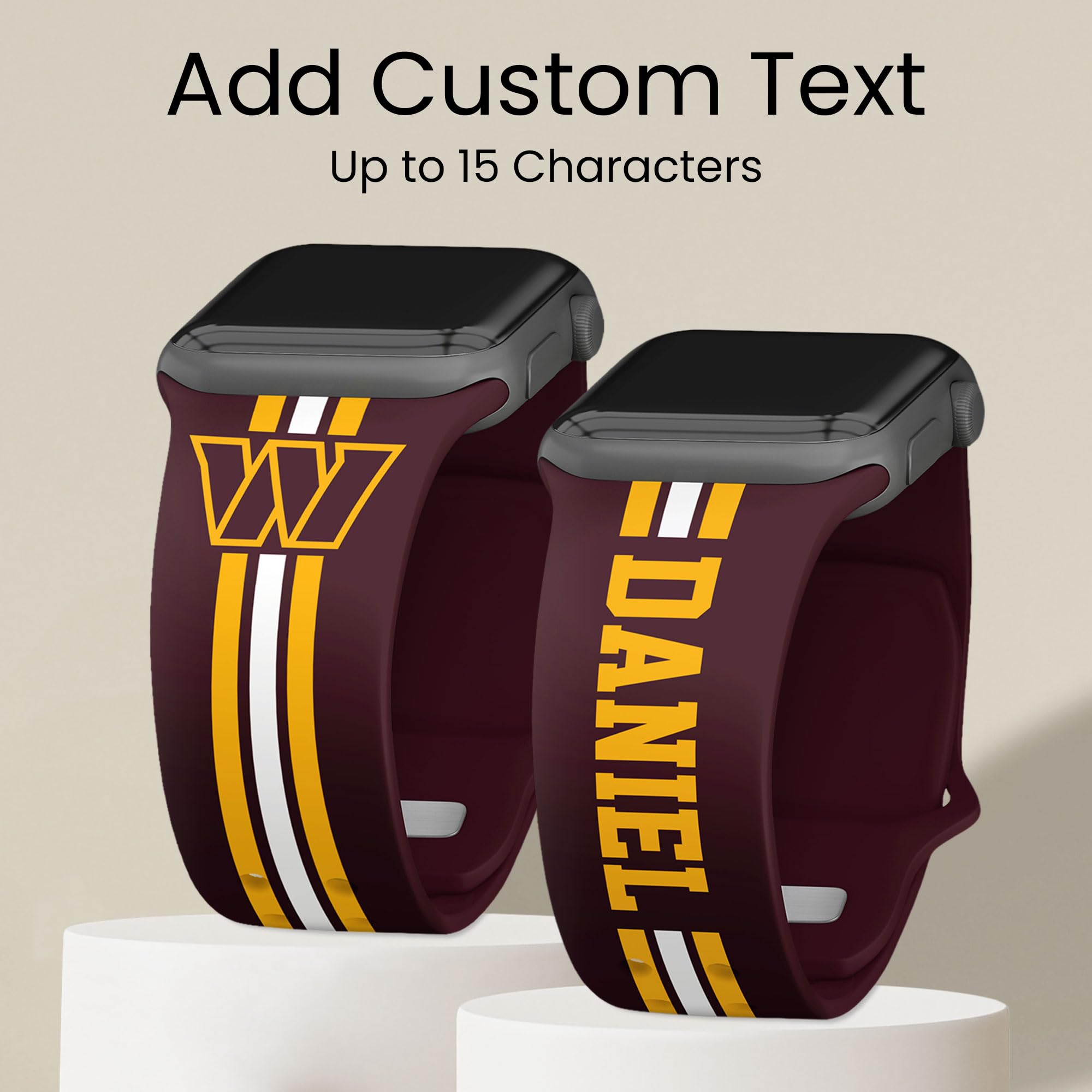 Custom NFL Team Name & Stripes HD Watch Band for Apple Watch - Perfect for Game Day, Sports Fans & Casual Wear