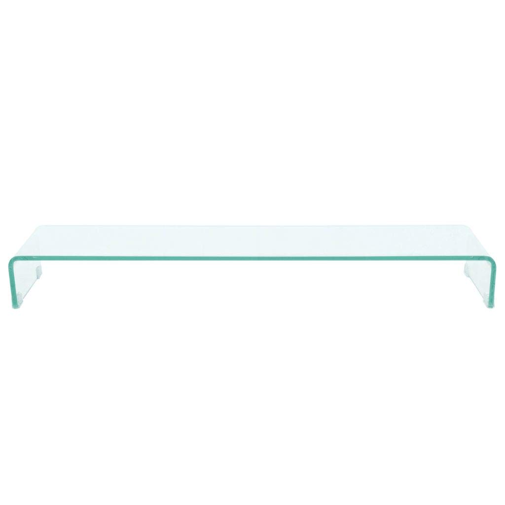 Clear Glass TV Stand & Monitor Riser - 43.3