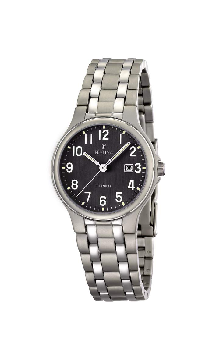 Festina F16461/3 Women's Titanium Analog Quartz Watch with Titanium Bracelet - Elegant & Lightweight for Everyday Wear, Office & Special Occasions