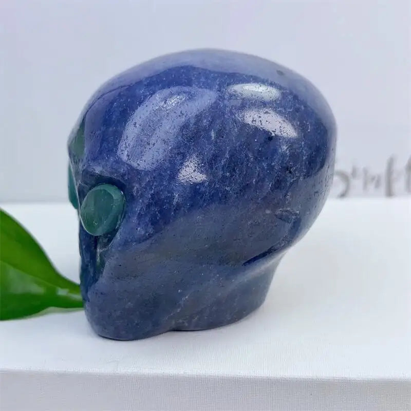 2 Inch Natural Blue Sodalite Alien Skull Crystal Carving - Healing Energy Stone for Meditation, Reiki & Spiritual Practice - Unique Home Decor & Gift for Crystal Collectors (1PC)