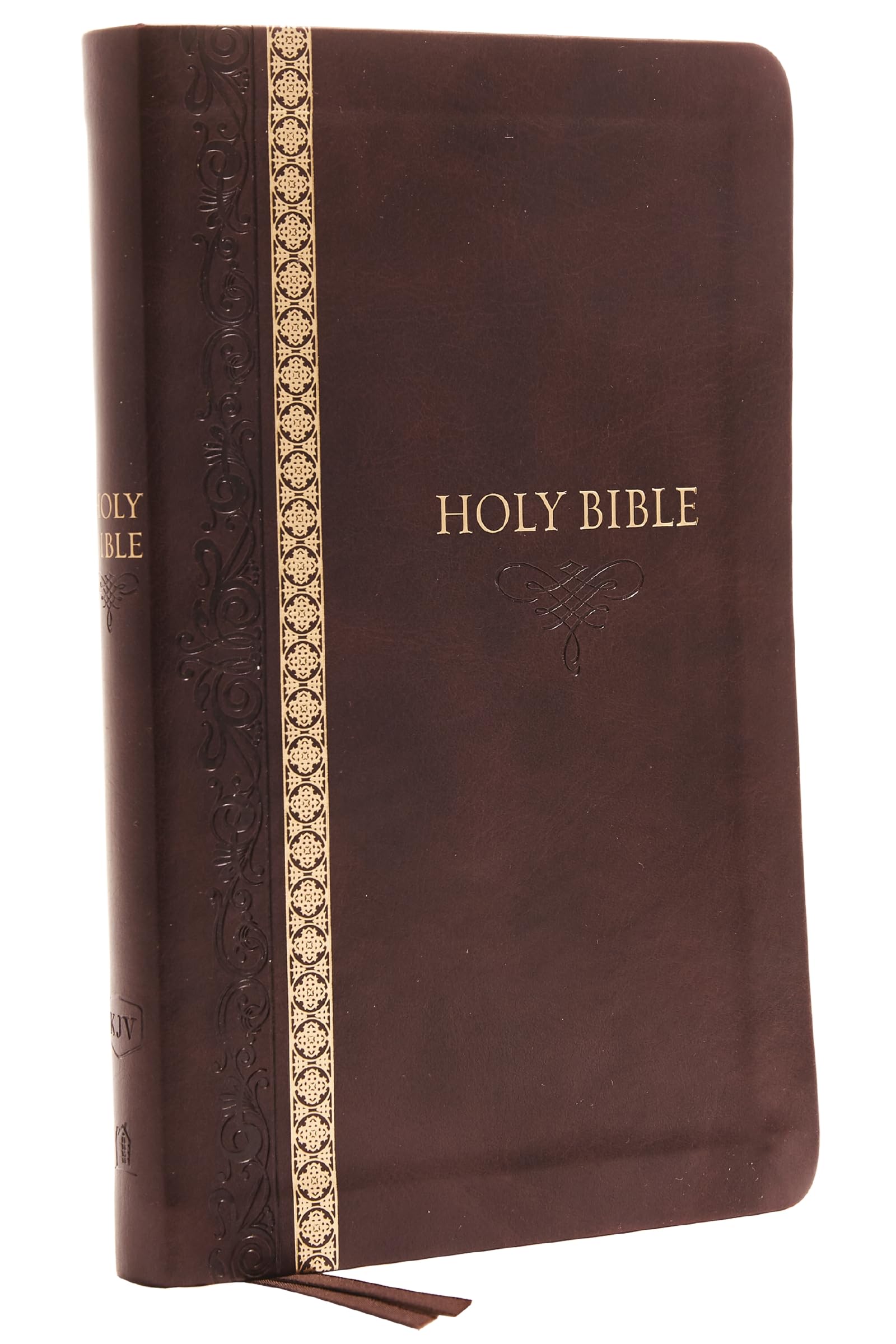 KJV Holy Bible Thinline Edition - Brown Leathersoft Cover, Red Letter Text, Comfort Print with Thumb Index - King James Version - Perfect for Church, Bible Study & Personal Devotion