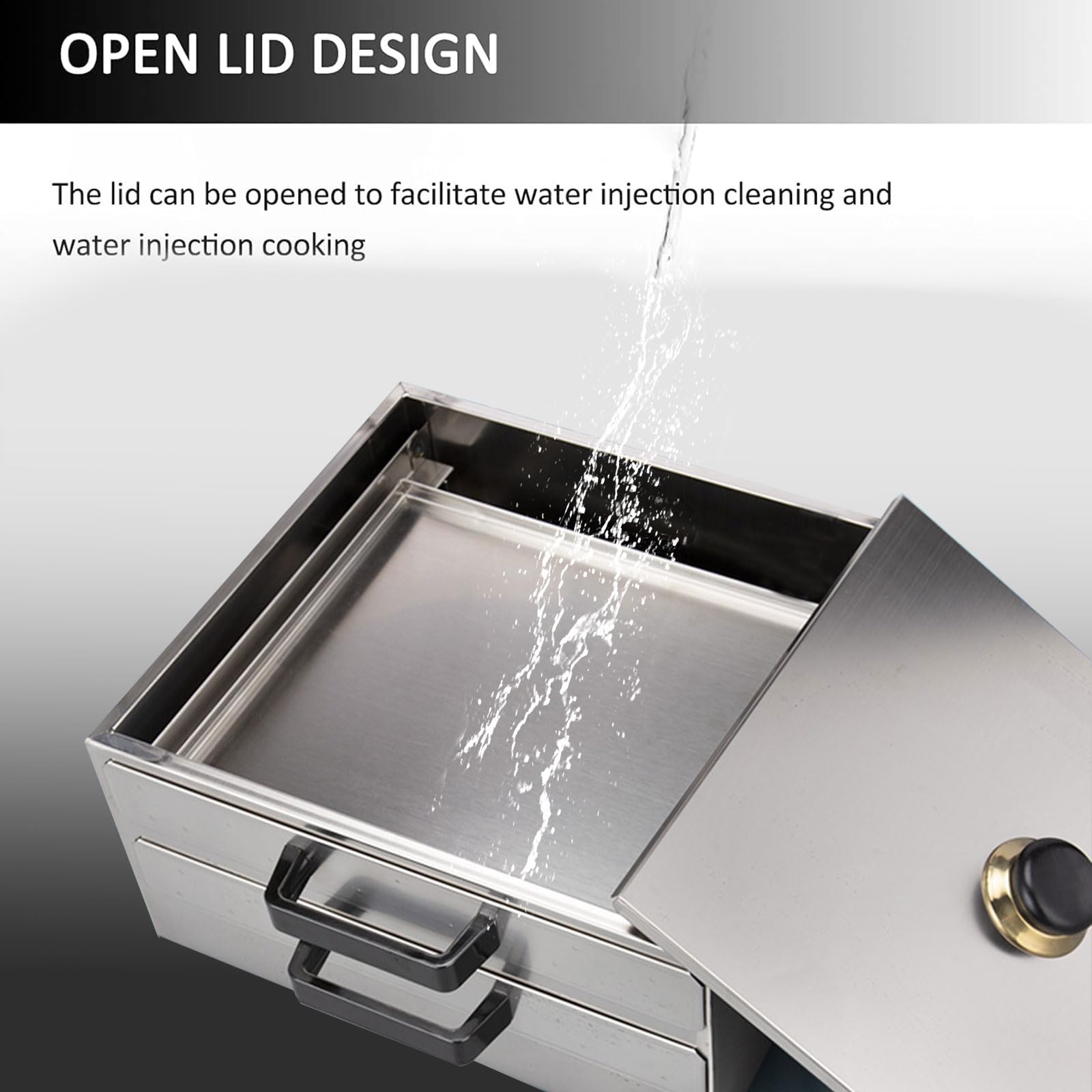 Premium Rice Noodle Roll Steamer Machine - 3 Stainless Steel Trays (1 Perforated + 2 Solid) for Homemade Cheung Fun | Perfect for Asian Cuisine, Home Cooking & Restaurant Use