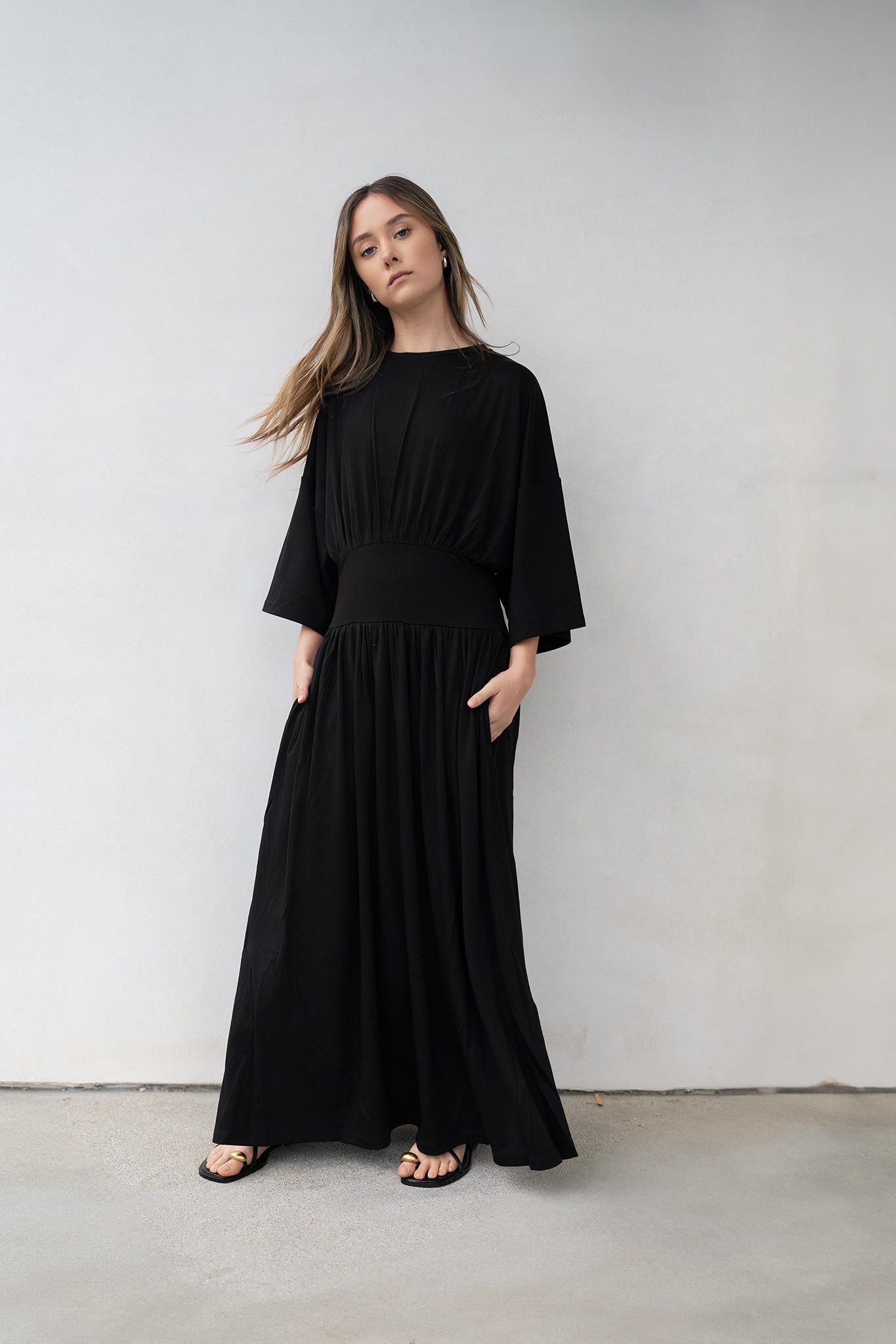 Stylish N.M Jersey Black Dress for Women - Comfortable & Versatile Casual Wear for Parties, Work, and Everyday Outfits