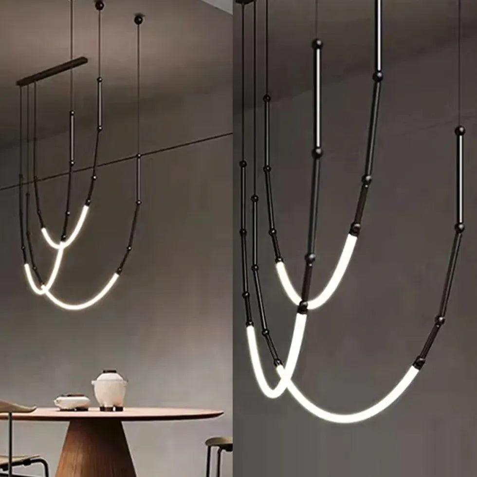 Modern Black Dining Room Pendant Light - Sleek Minimalist Design for Kitchen Island, Breakfast Nook & Contemporary Dining Spaces