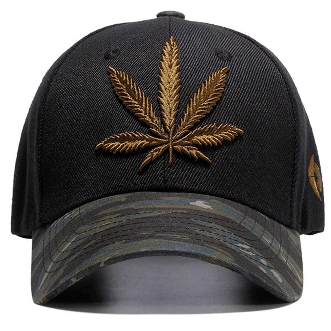 Leaf Embroidery Baseball Cap for Men & Women - Hip Hop Snapback Sun Hat with Adjustable Strap - Perfect for Outdoor Sports, Streetwear Fashion & Summer Sun Protection
