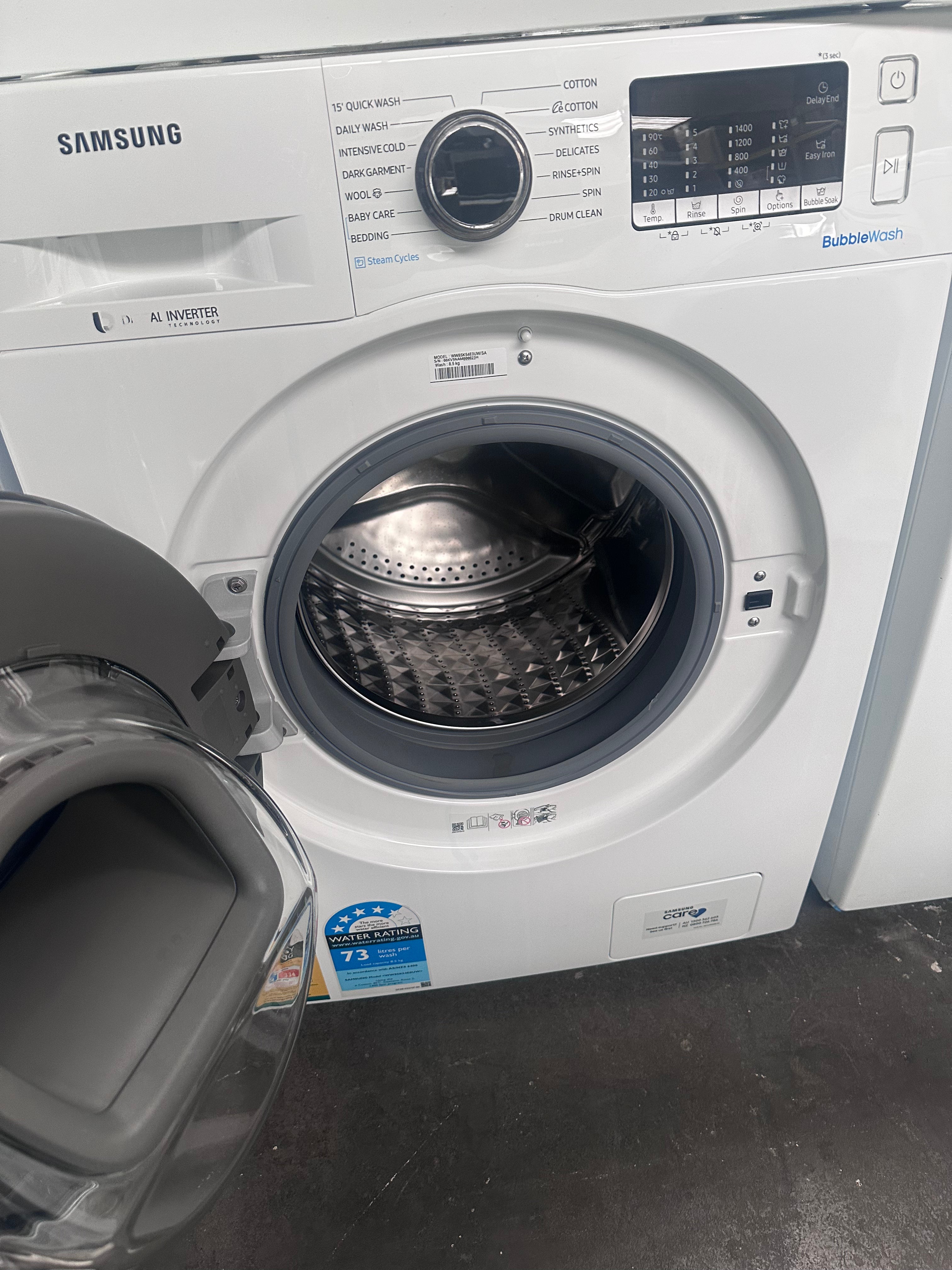 Samsung 8.5Kg AddWash Front Load Washing Machine with Steam - Certified Refurbished | Large Capacity Smart Washer for Family Laundry | Perfect for Apartments & Energy-Efficient Homes