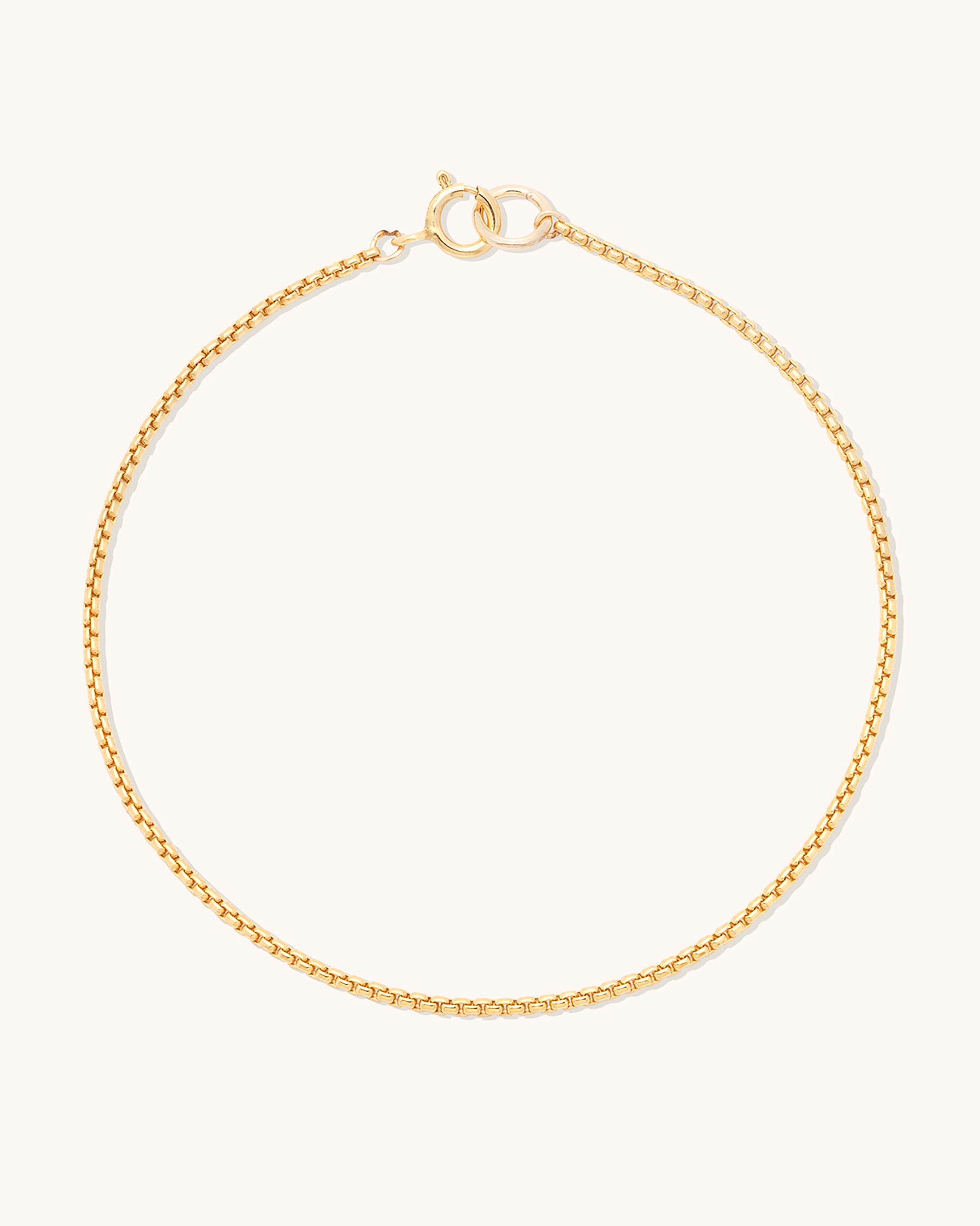 Elegant Round Box Chain Anklet for Women - 14K Gold Plated Dainty Ankle Bracelet - Perfect for Beach, Summer & Boho Style Outfits