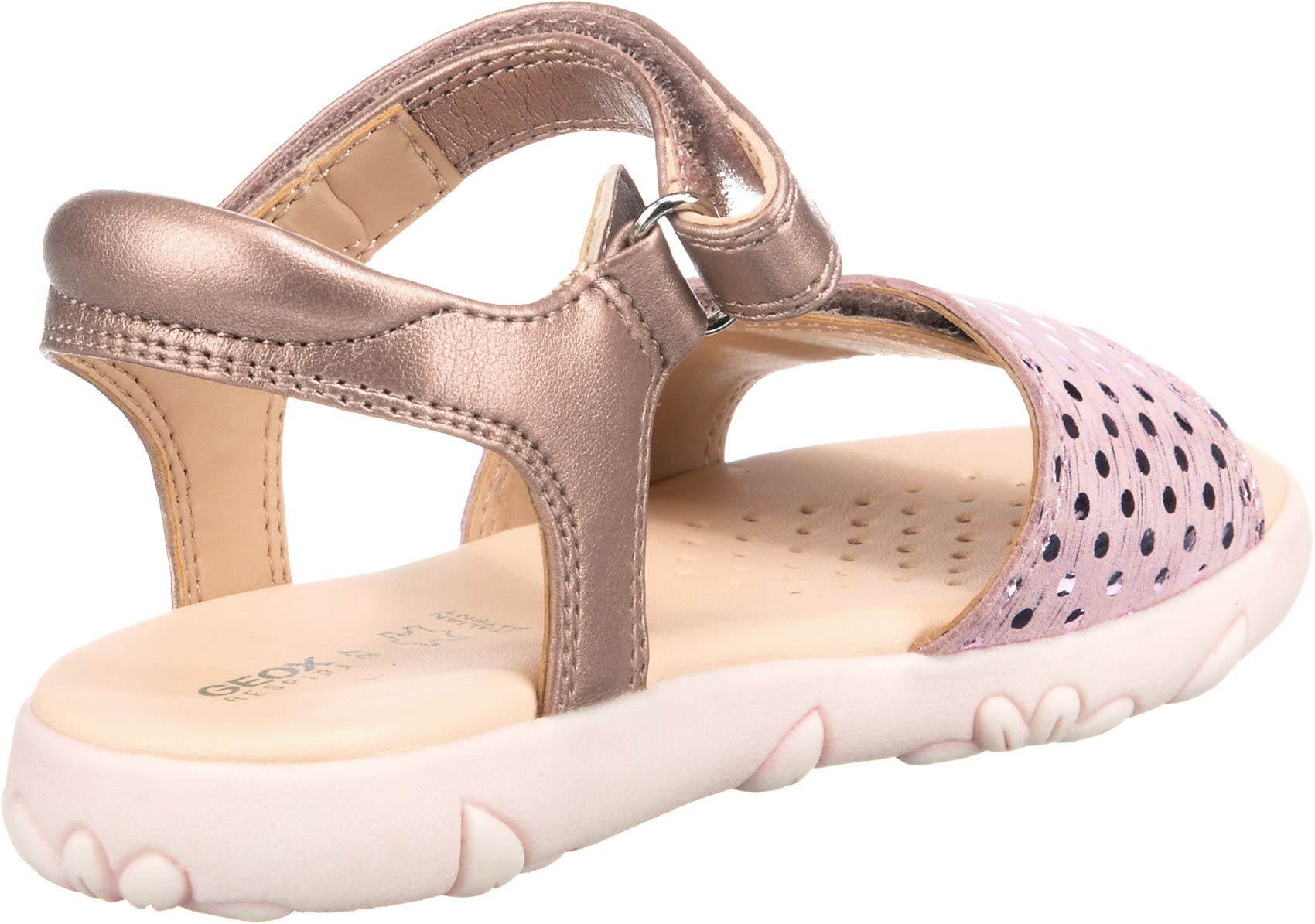 Geox Girl's Sandal Haiti 7 (Toddler/Little Kid) - Antique Rose 32 (US 1 Little Kid) M - Comfortable Summer Sandals for Kids Outdoor Play & Beach Walking