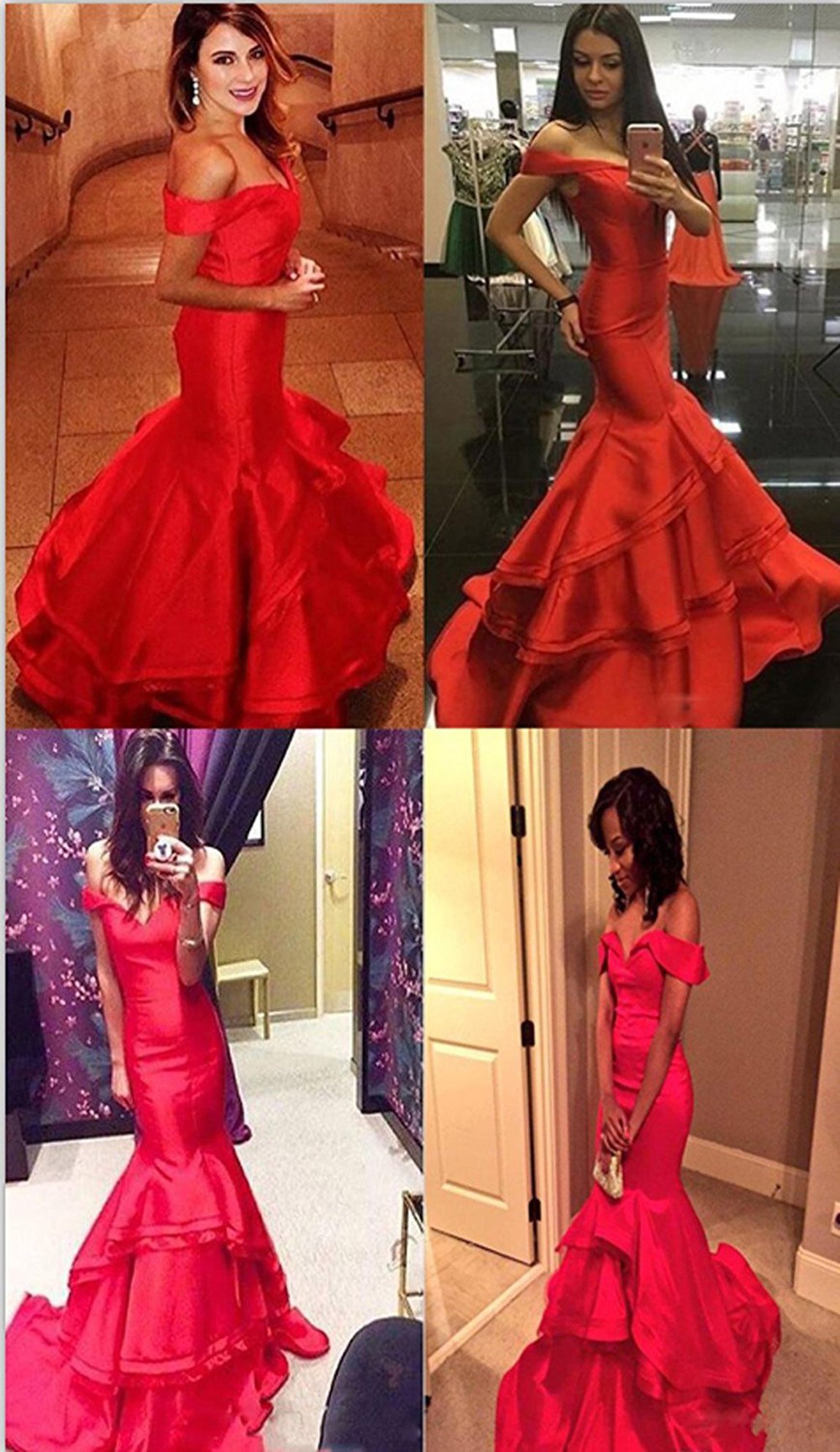 Bonnie Off The Shoulder Satin Prom Dress - Long Mermaid Ball Gown BS042 for Homecoming, Wedding & Formal Events