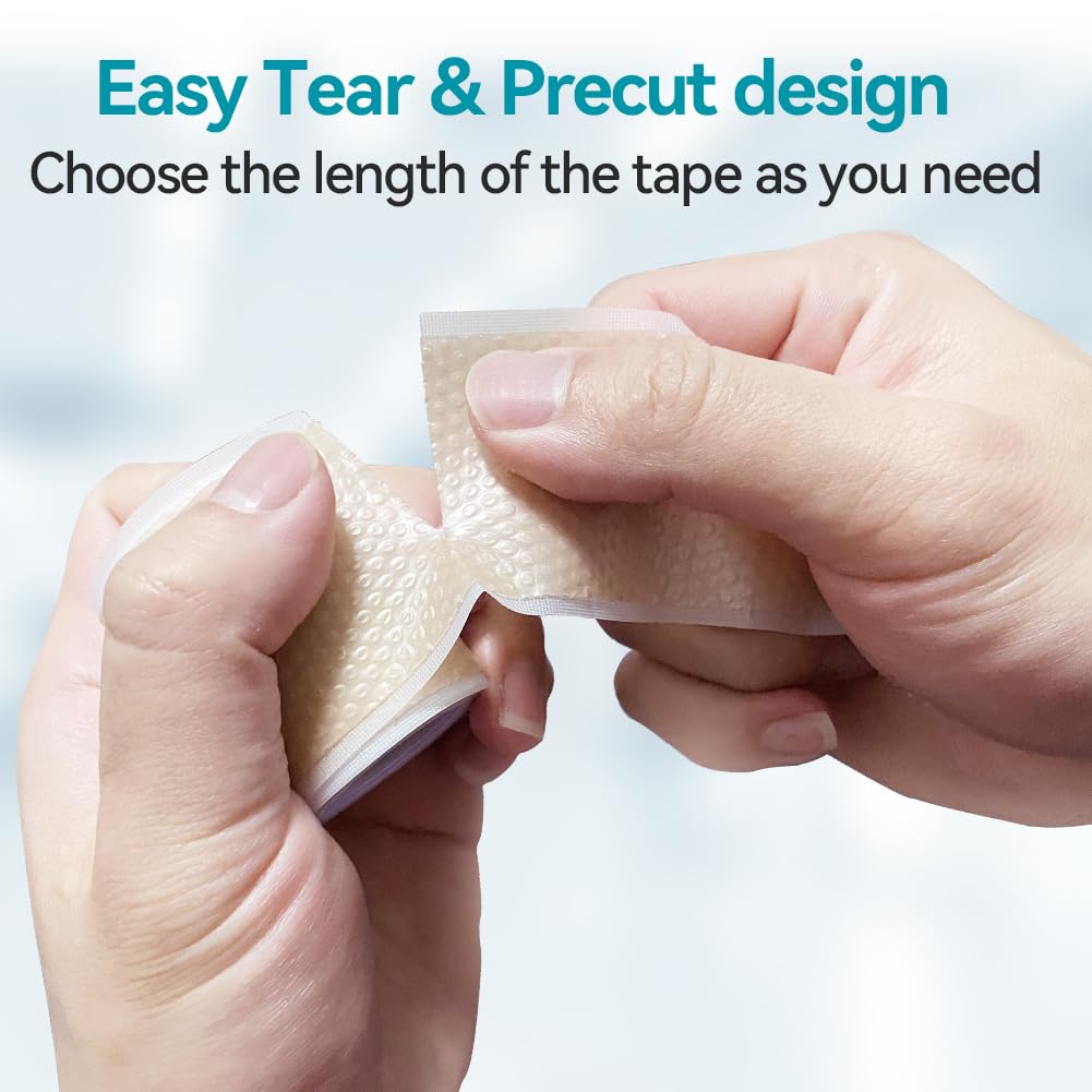 Dimora Silicone Tape 3 Rolls - Hypoallergenic Medical Tape for Sensitive Skin, Pain-Free Removal First Aid Tapes with Easy Tear Precut, Waterproof Surgical Tape, 1.6in x 177in - Ideal for Wound Care, Sports Injuries & Post-Surgery Protection