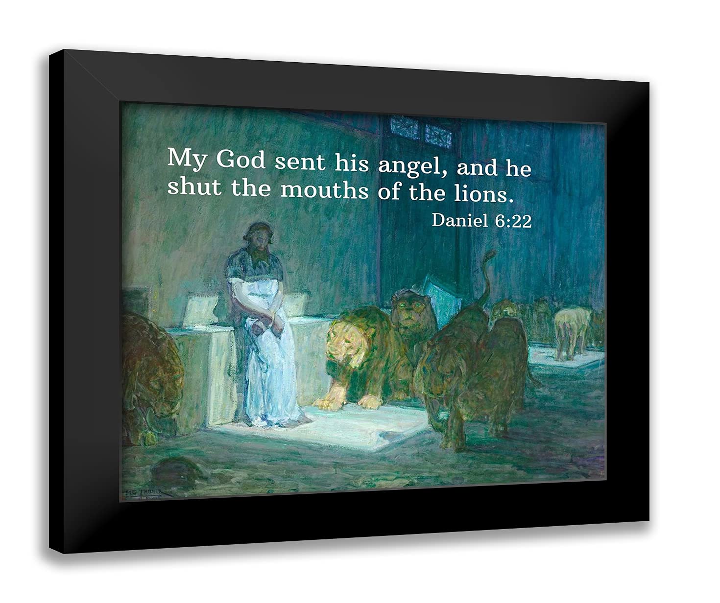 Modern Framed Art Print - Bible Verse Daniel 6:22 for Home Decor