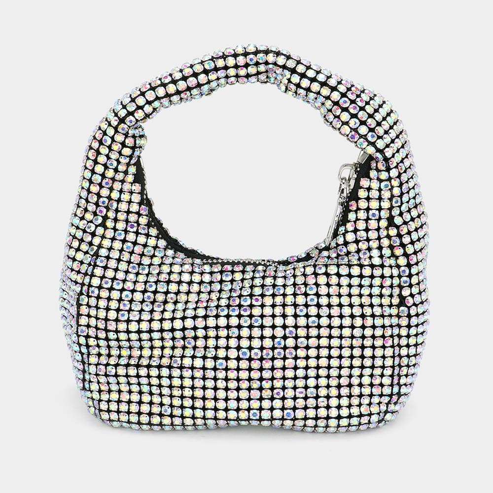 AB Bling Studded Micro Mini Top Handle Bag for Women - Stylish Evening Clutch, Party Purse & Wedding Accessory - Perfect for Night Out, Date Night & Special Occasions