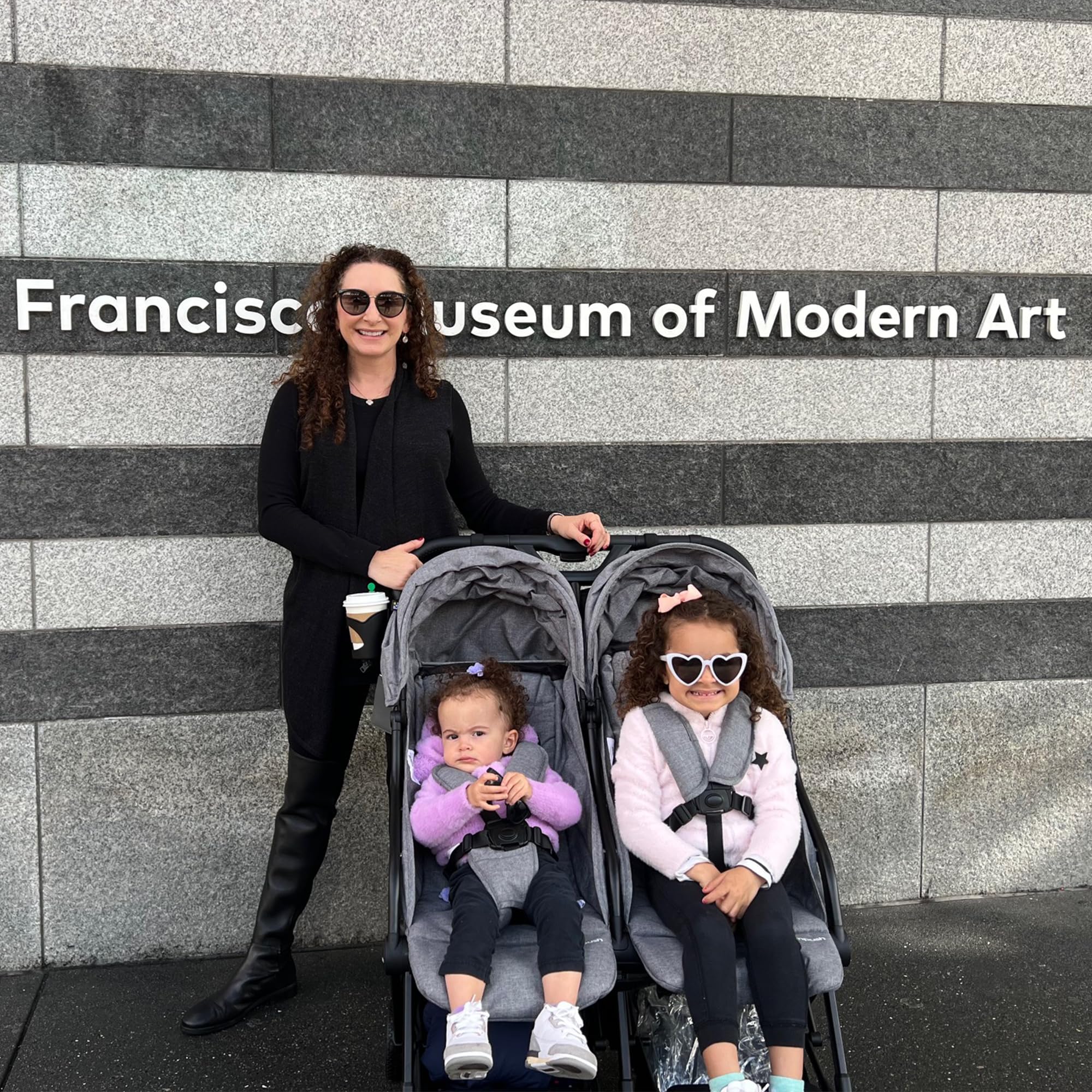 MomPush Lithe Double Ultralight Stroller - Lightweight Side by Side Twin Stroller with 2 Large Reclining Seats & Easy Fold | Perfect for Travel, Shopping & Outdoor Adventures with Twins