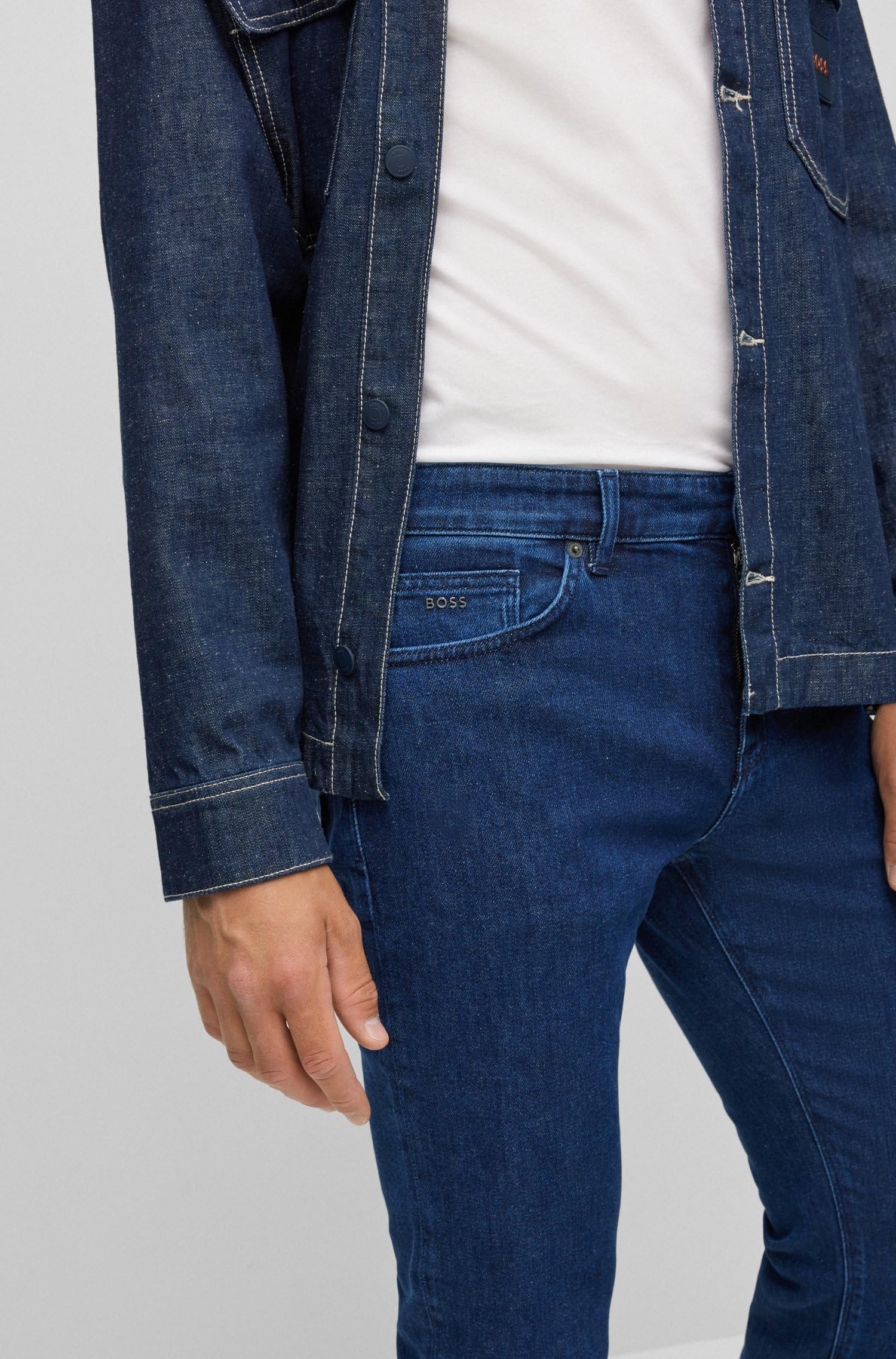 BOSS Men's Maine Regular Fit Stretch Denim Jeans - Comfortable & Stylish Casual Pants for Everyday Wear, Work & Weekend Outings