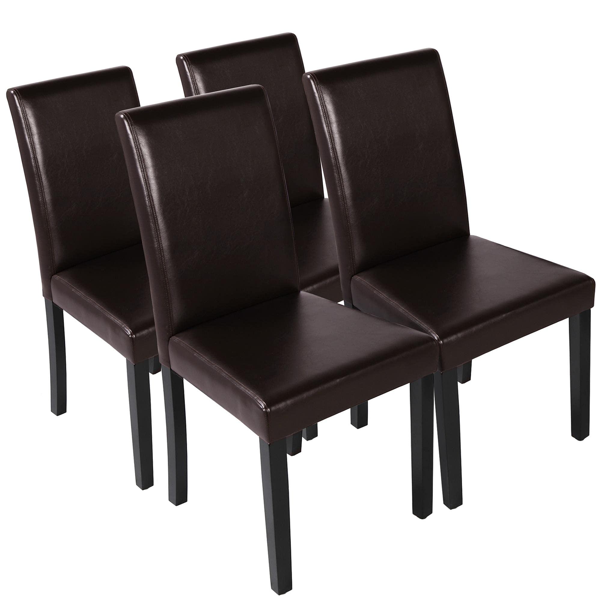 Topeakmart 4-Piece Brown Dining Chairs Set for Kitchen & Restaurant Use