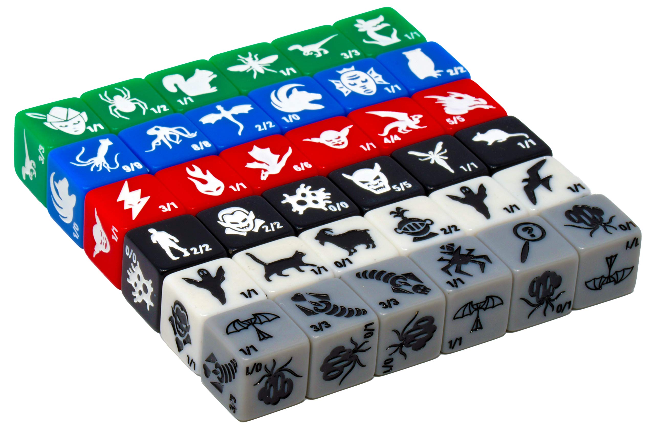 36 Token Dice Set - 6X of Each Color for Magic The Gathering, D&D, and Board Games - Perfect for Game Counters, Life Tracking, and RPG Accessories