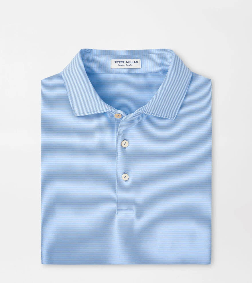 Peter Millar Men's Jubilee Performance Jersey Polo Shirt - Moisture-Wicking, Breathable Golf & Casual Shirt in Blue Fade - Perfect for Golf, Office & Summer Outings