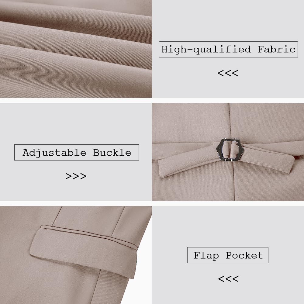 3-Piece Slim Fit Men's Suits for Wedding & Prom | Notched Lapel Formal Tuxedo Set with Jacket, Pants & Vest | Perfect for Groomsmen, Business & Special Occasions
