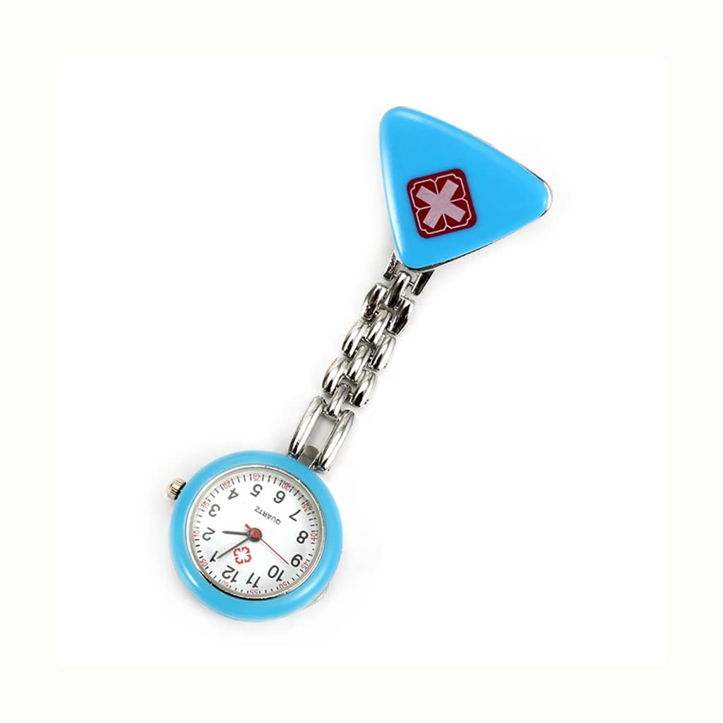 GANFANRN Nurse Pocket Watch - Round Dial Quartz Angel Band Brooch Doctor Hanging Watch (Blue) - Perfect for Medical Professionals, Students & Healthcare Workers