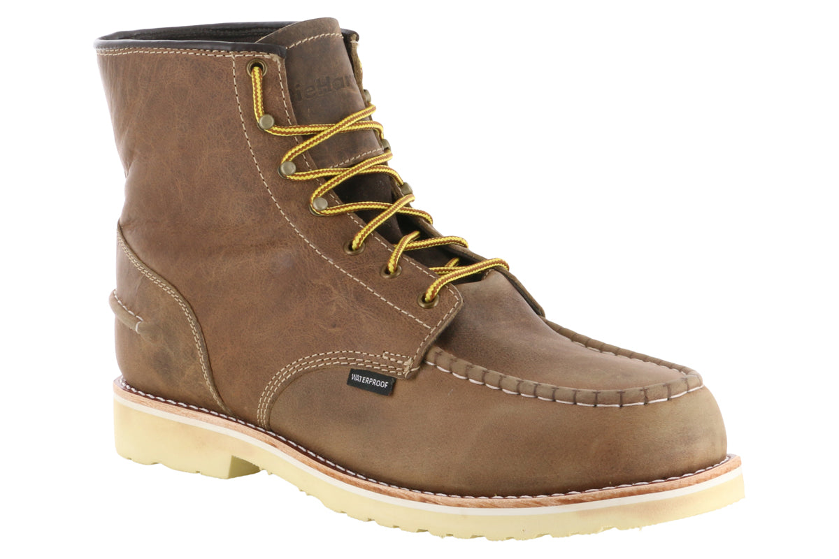 DieHard Monte Waterproof Moc Toe Boot - Men's Slip-Resistant Work Boots for Construction & Outdoor Hiking - Durable Comfortable Safety Shoes for Winter Snow & Rainy Days