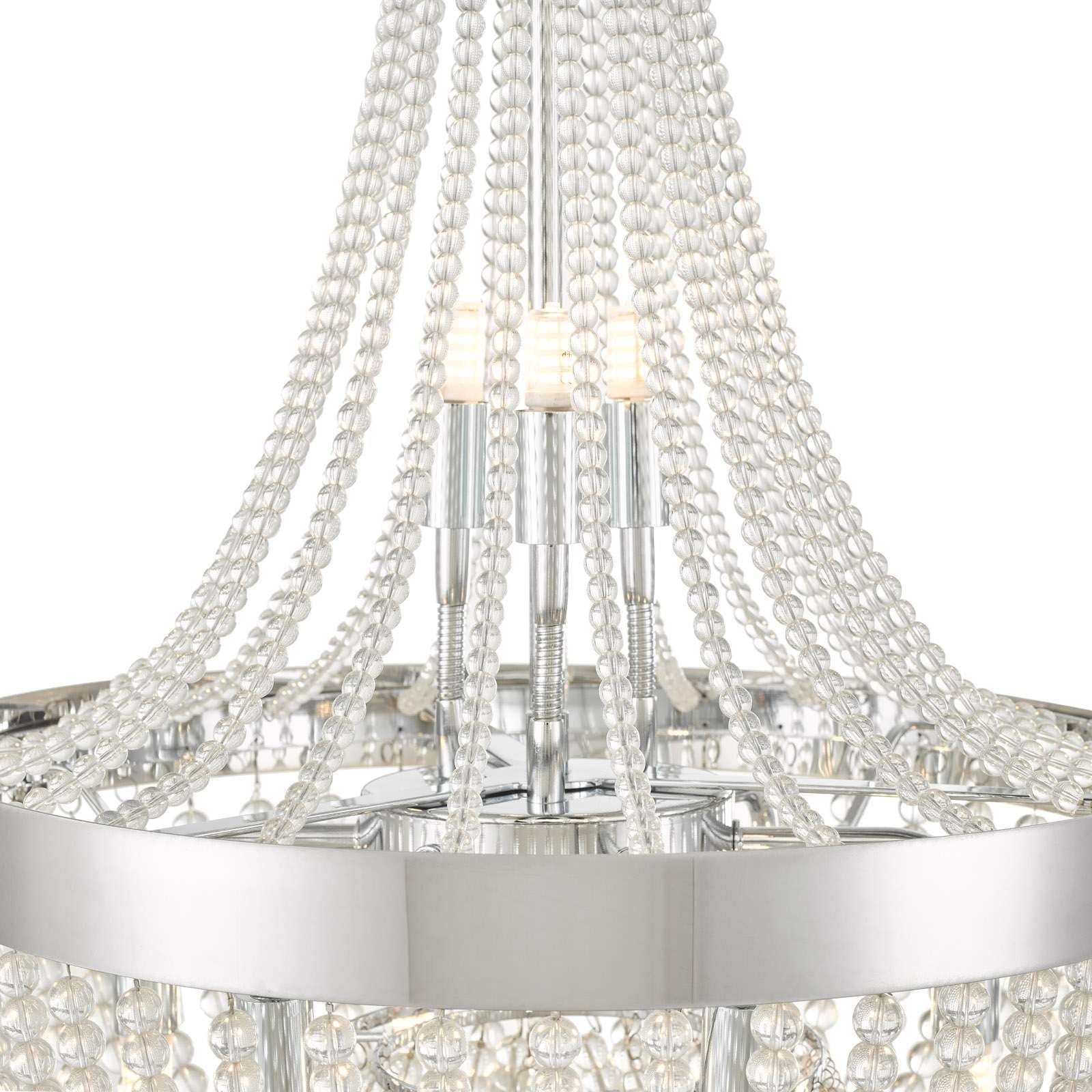 Alyssa 9Lt Crystal Ceiling Light - Polished Chrome & Glass IP20 - Perfect for Living Room, Bedroom, or Dining Room Lighting