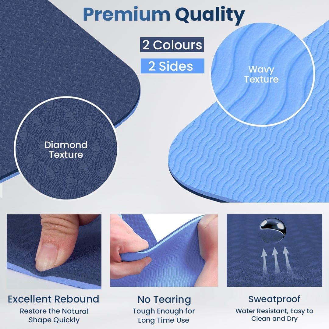 Dr Trust USA Premium Luxfoam TPE Yoga & Exercise Mat - Non-Slip, Eco-Friendly Fitness Mat for Home Workouts, Pilates & Gym Training - 71
