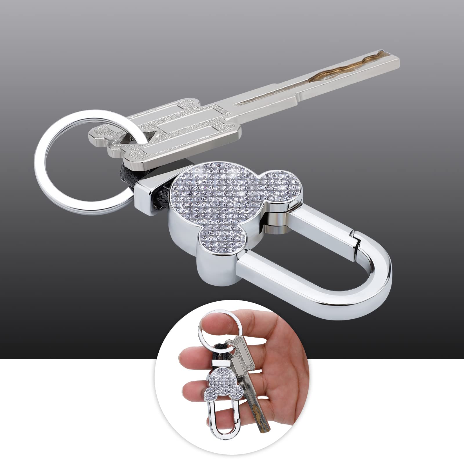 Cute Car Keychain for Men & Women - 2 Extra Key Rings | Gift & Travel