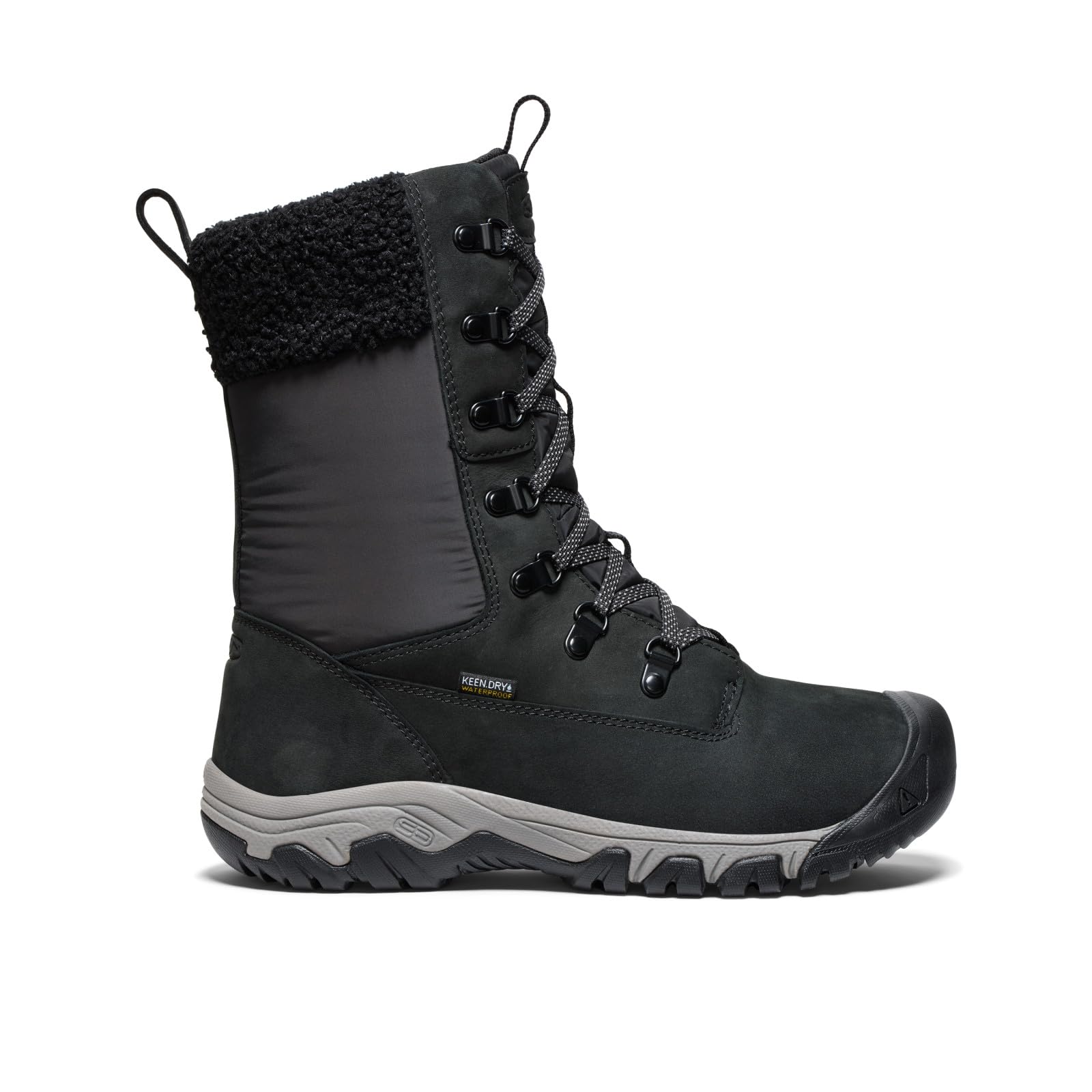 KEEN Women's Greta Tall Classic Waterproof Snow Boots - Black/Black Size 6.5 | Winter Hiking, Snowshoeing & Cold Weather Outdoor Activities