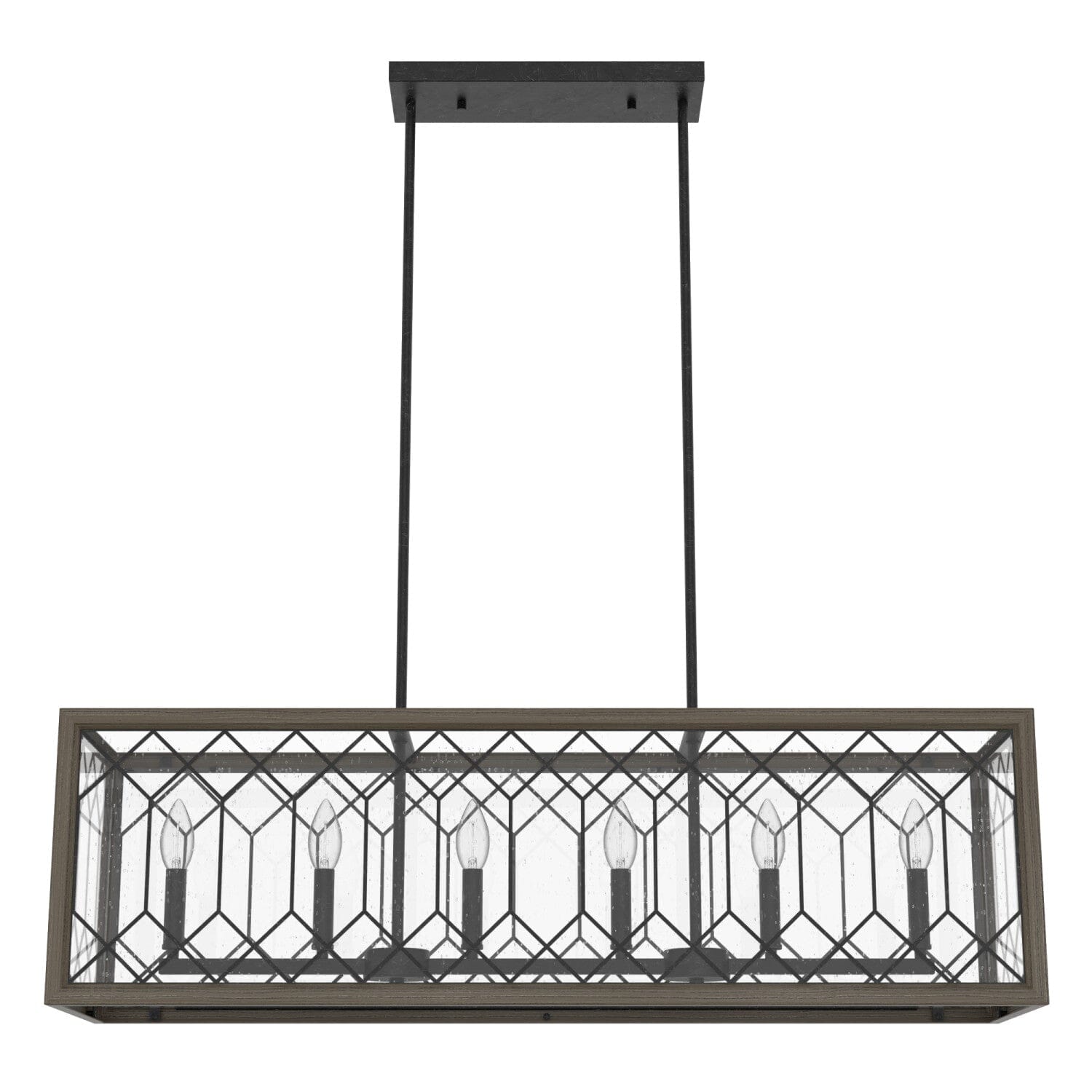 Modern Chevron 6-Light Linear Chandelier - Sleek Gold Finish LED Pendant Light for Dining Room, Kitchen Island & Bedroom Lighting