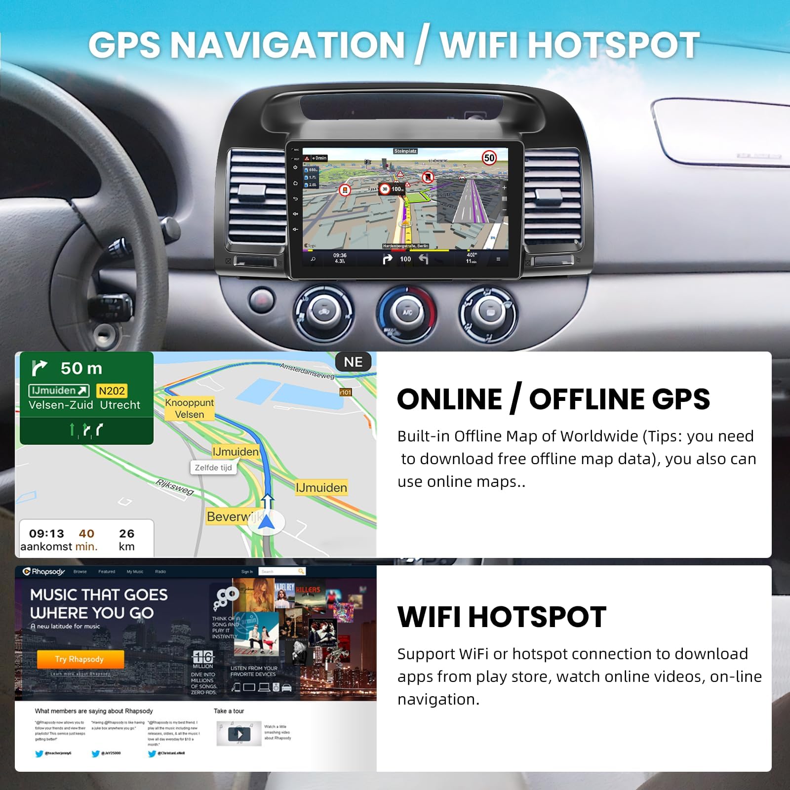 2000-2006 Toyota Camry Android Car Stereo - 9