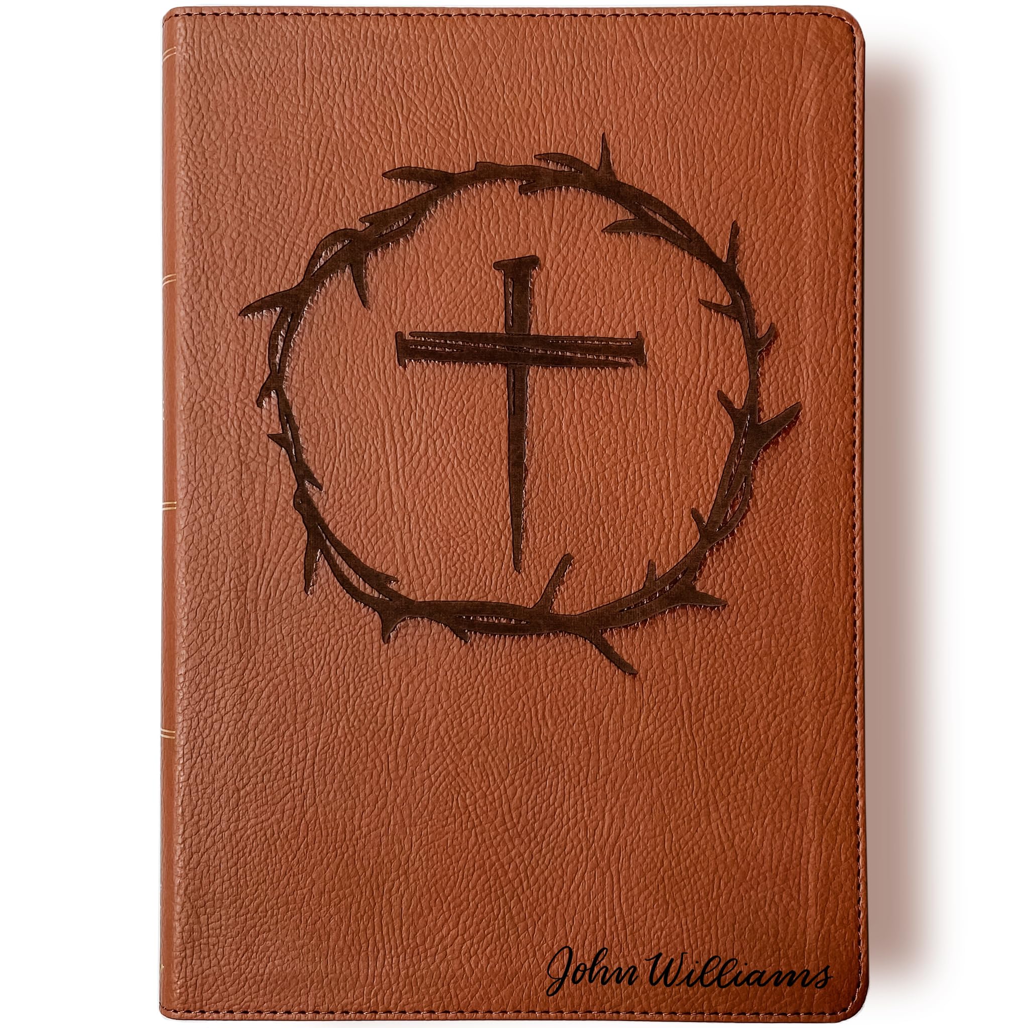 Hand Lettered & Laser Engraved NRSV Bible with Apocrypha - Personalized Catholic Gift with Custom Name Engraving | Perfect for Baptisms, Confirmations & Spiritual Milestones