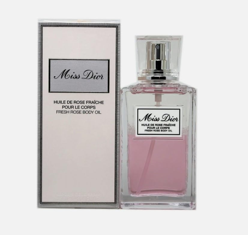 Miss Dior Fresh Rose Body Oil 100ml - Hydrating & Nourishing Dry Skin with Floral Scent | Perfect for Daily Moisturizing, Spa Days & Gift Giving