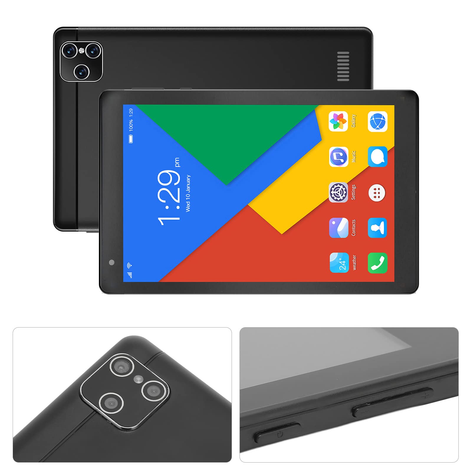 8 Inch Kids Tablet with Octa-Core Processor - 2GB RAM 32GB Storage, Dual Camera, WiFi & Bluetooth - IPS Screen Learning Tablet for Toddlers Ages 6-12 - 4500mAh Battery (Black) - Perfect for Online Classes, Educational Games & Entertainment