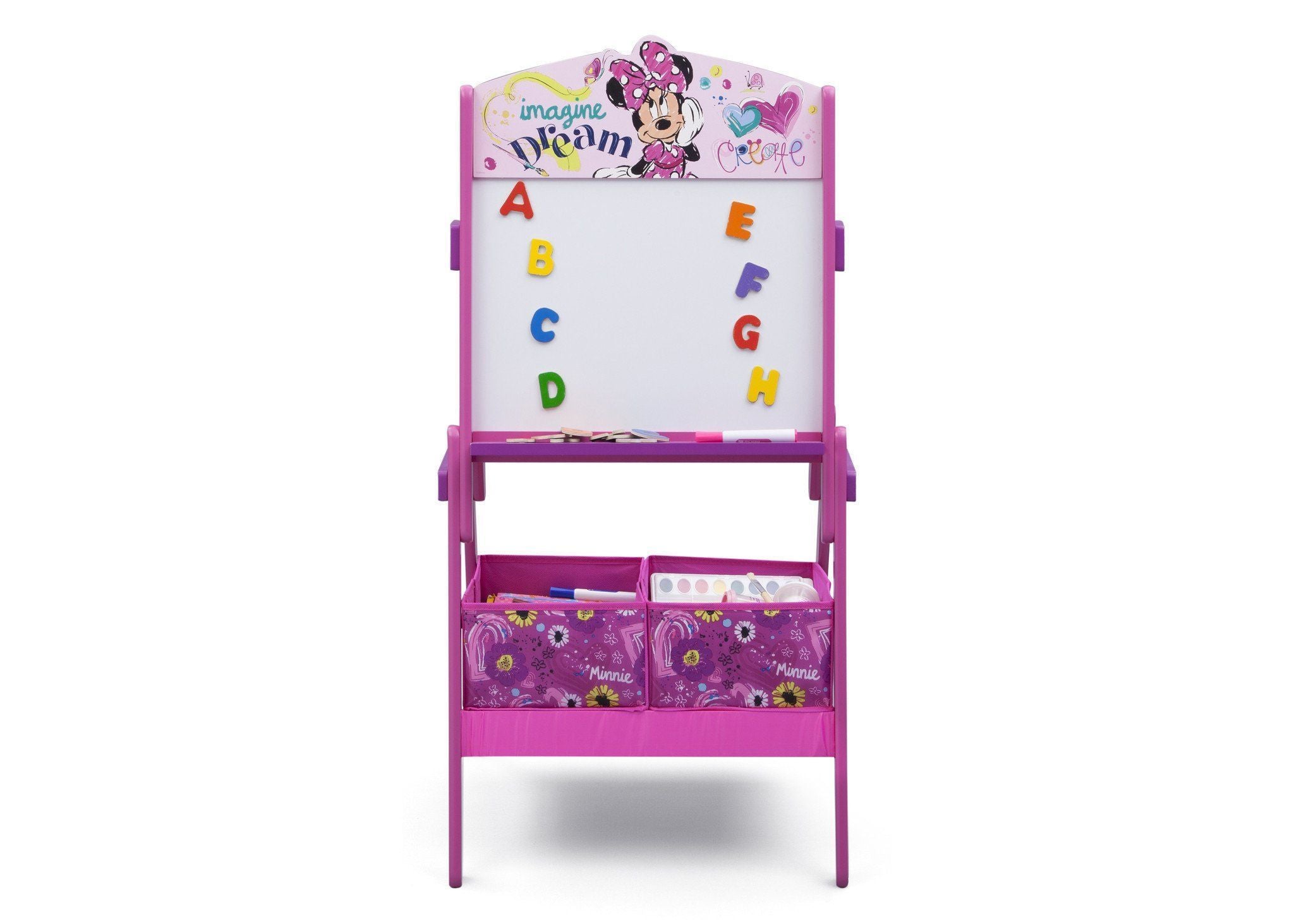 Minnie Mouse Wooden Activity Easel for Kids - Double-Sided Art Stand with Chalkboard & Whiteboard - Perfect for Drawing, Painting & Learning at Home or School