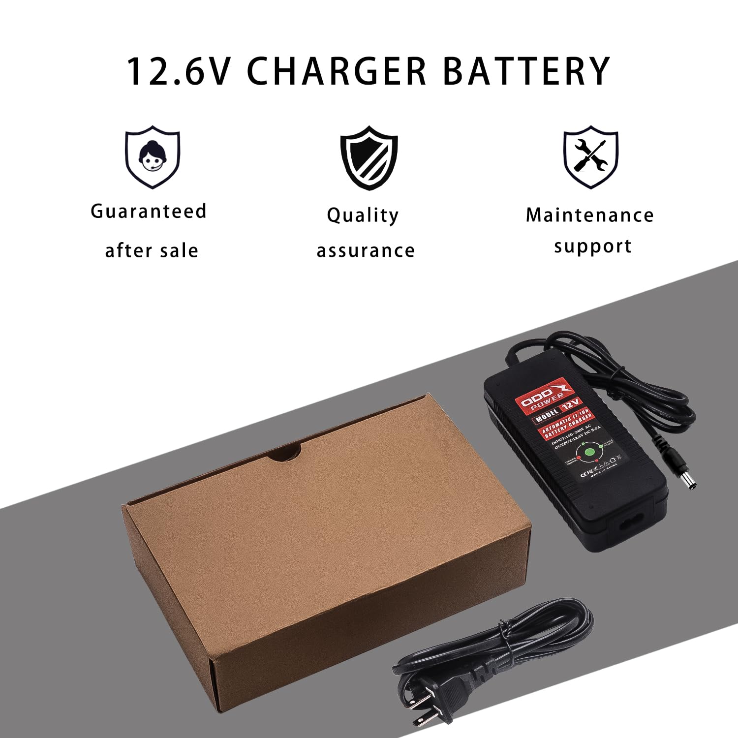 12.6V 5A Lithium Ion Battery Charger for Power Tools - 11.1V 3S Fast Charging with DC5.5x2.1mm Connector - Universal AC100-240V Input - Perfect for Drills, Saws & Cordless Tools