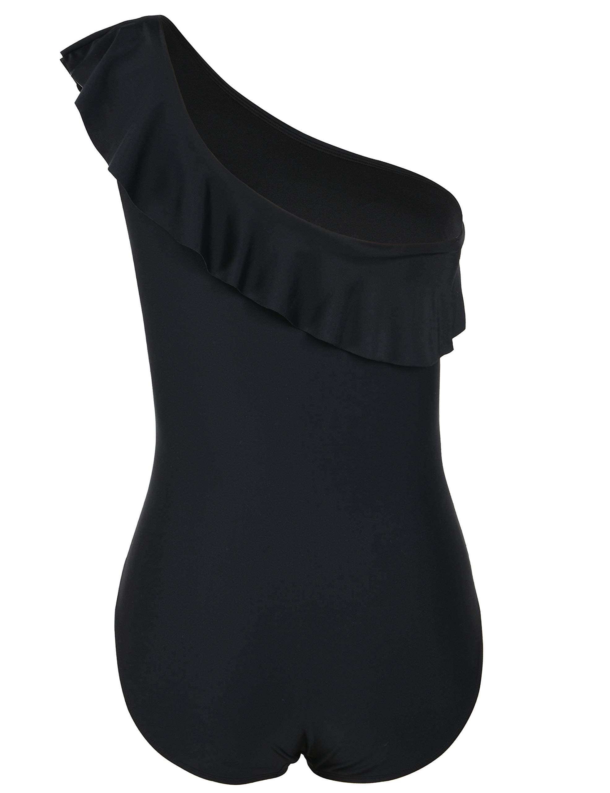 Mycoco Women's One Shoulder Ruched One Piece Swimsuit - Sexy Monokini Bathing Suit for Beach, Pool & Vacation | Tummy Control Swimwear for Women
