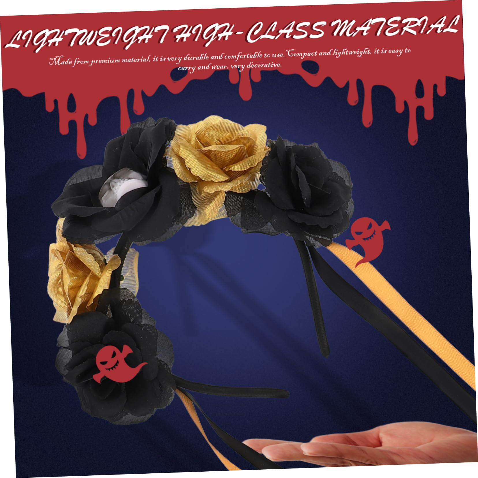 Halloween Skull Headband for Women - Day of the Dead Flower Crown Headdress for Cosplay, Bridal & Party | Perfect for Halloween Costumes, Themed Parties & Gothic Fashion
