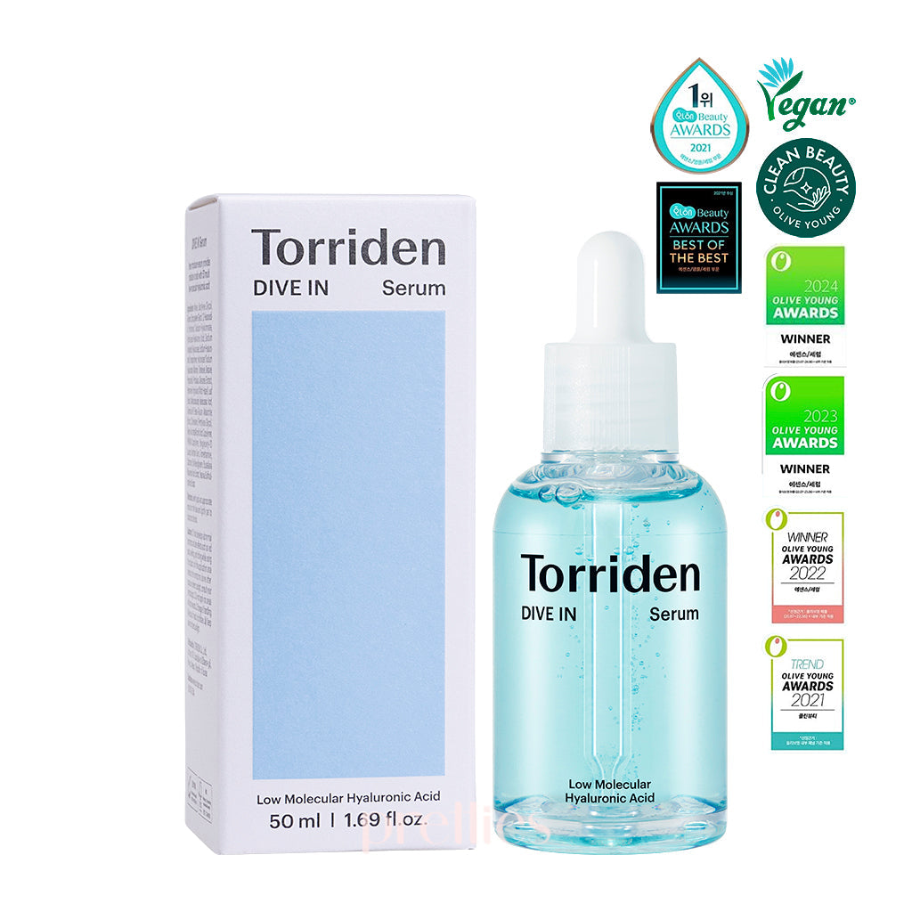 Torriden Dive-In Low Molecular Hyaluronic Acid Serum 50ml - Hydrating Facial Serum for Dry Skin, Anti-Aging & Moisture Boost - Perfect for Daily Skincare Routine & Nighttime Hydration