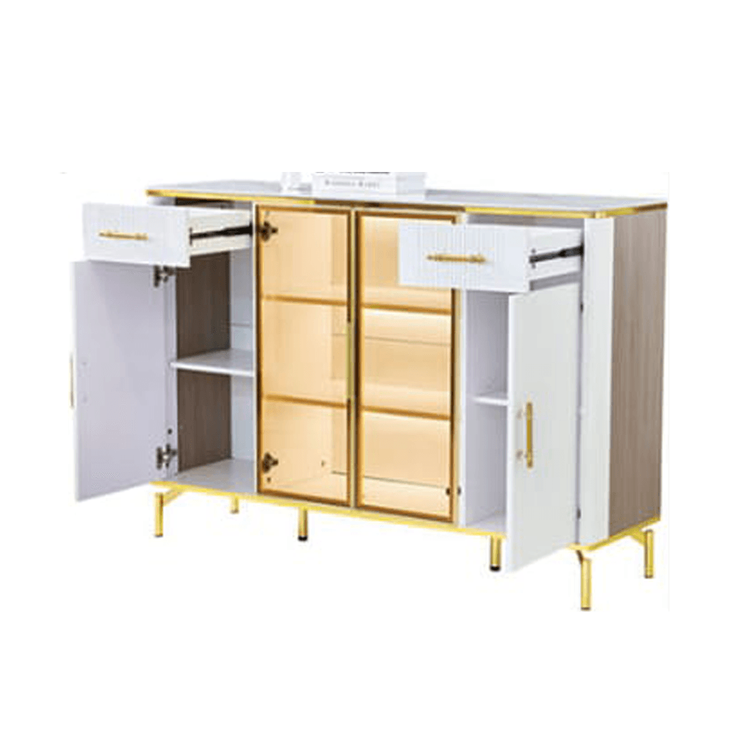 Maurille II Buffet Hutch with Storage - 55 Inch Solid Wood Sideboard Cabinet for Dining Room, Kitchen, or Living Room - Perfect for Home Decor and Entertaining